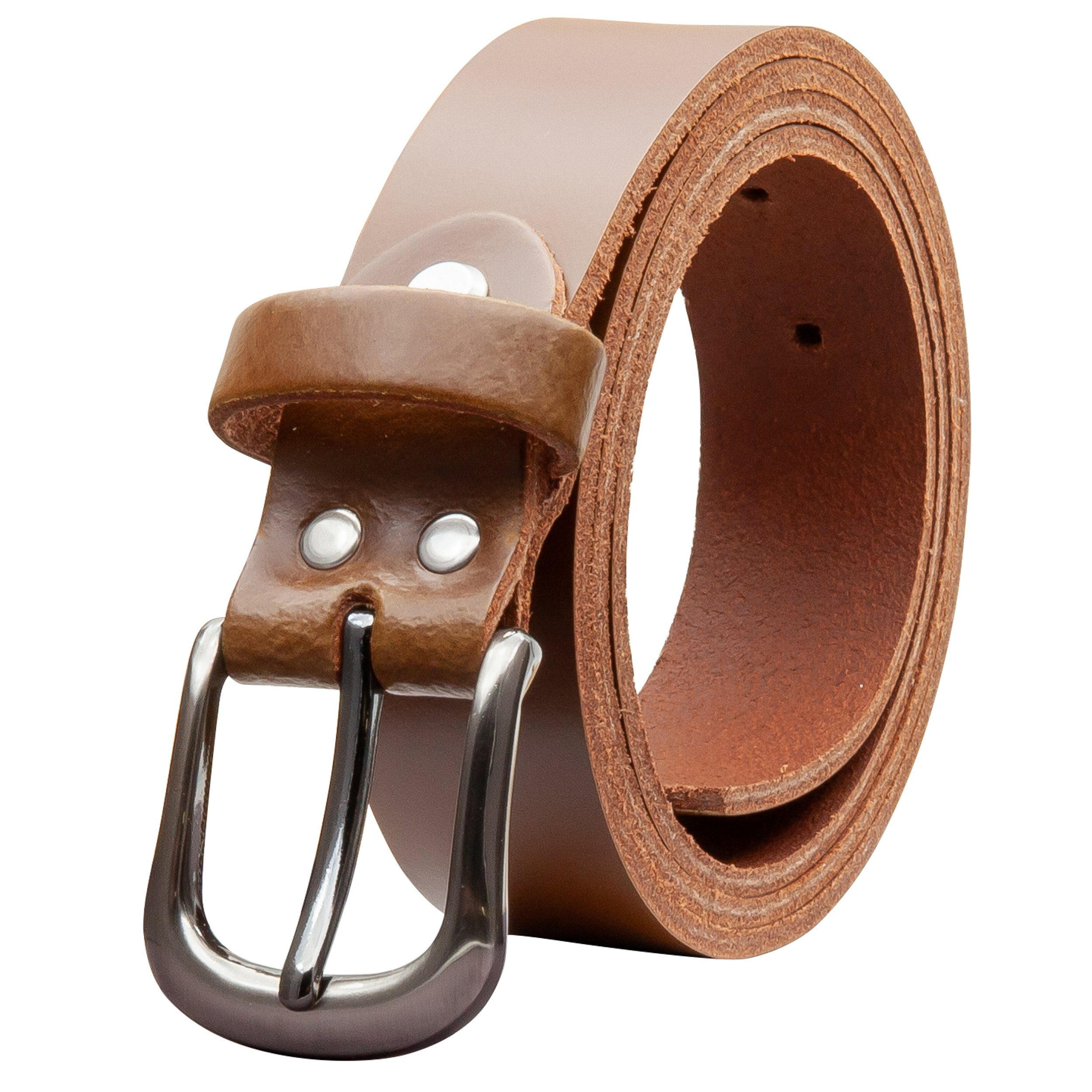 COLOGNEBELT Ledergürtel OM324-PL-Hellbraun MADE IN GERMANY, Hellbraun Kürzbar, 100 % Echtleder, Aus einem Stück, Unisex