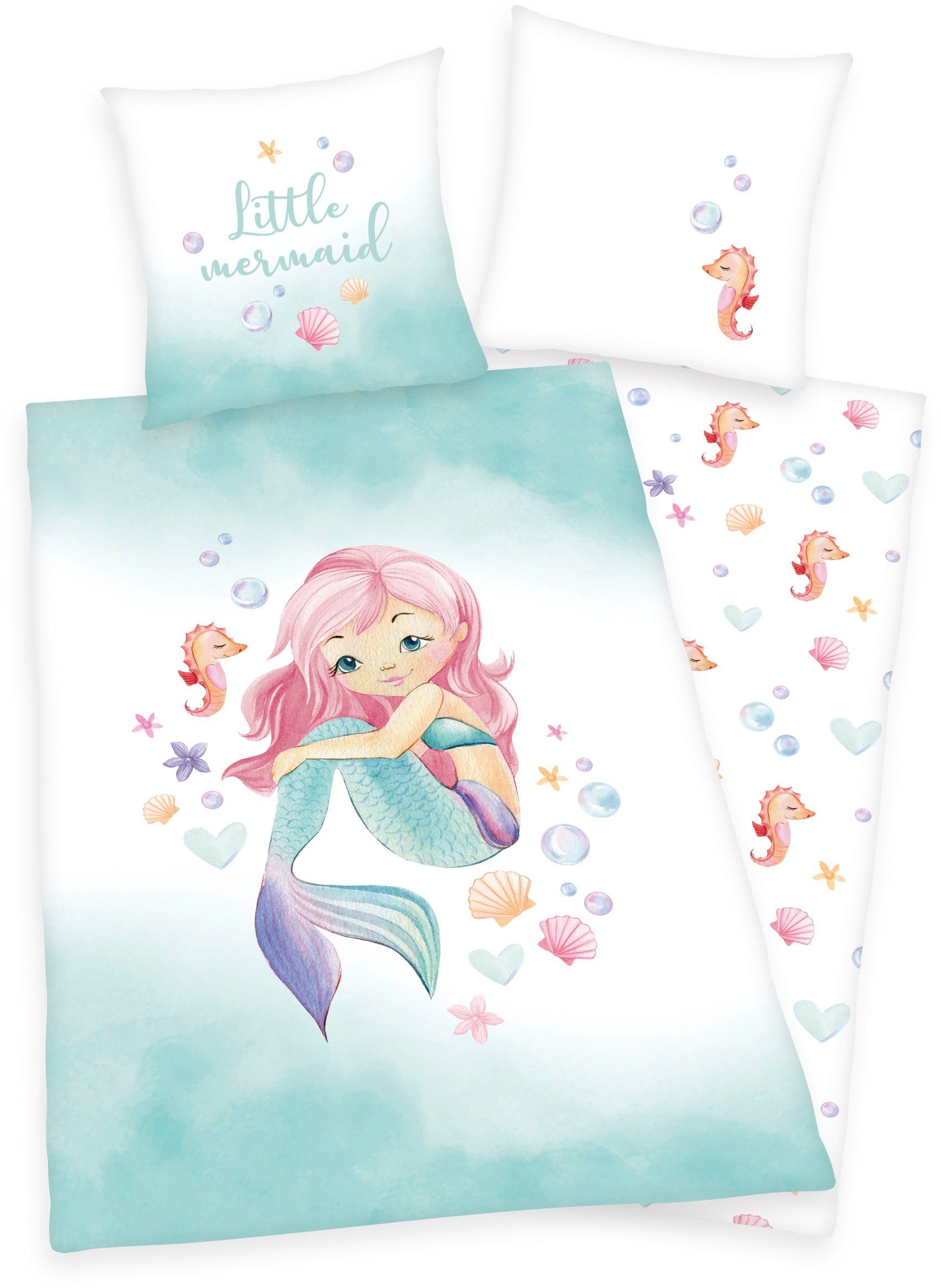 Herding Young Collection Wendebettwäsche Little Mermaid, Renforcé, 2 teilig, mit liebevollem Motiv