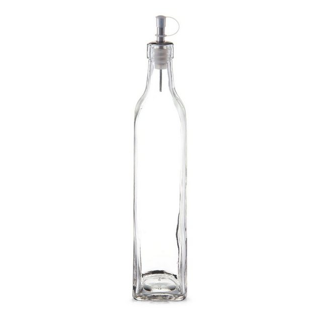 Zeller Present Ölspender Essig-/Ölflasche, 500 ml, Glas, transparent, 5,8 x 5,8 x 30 cm