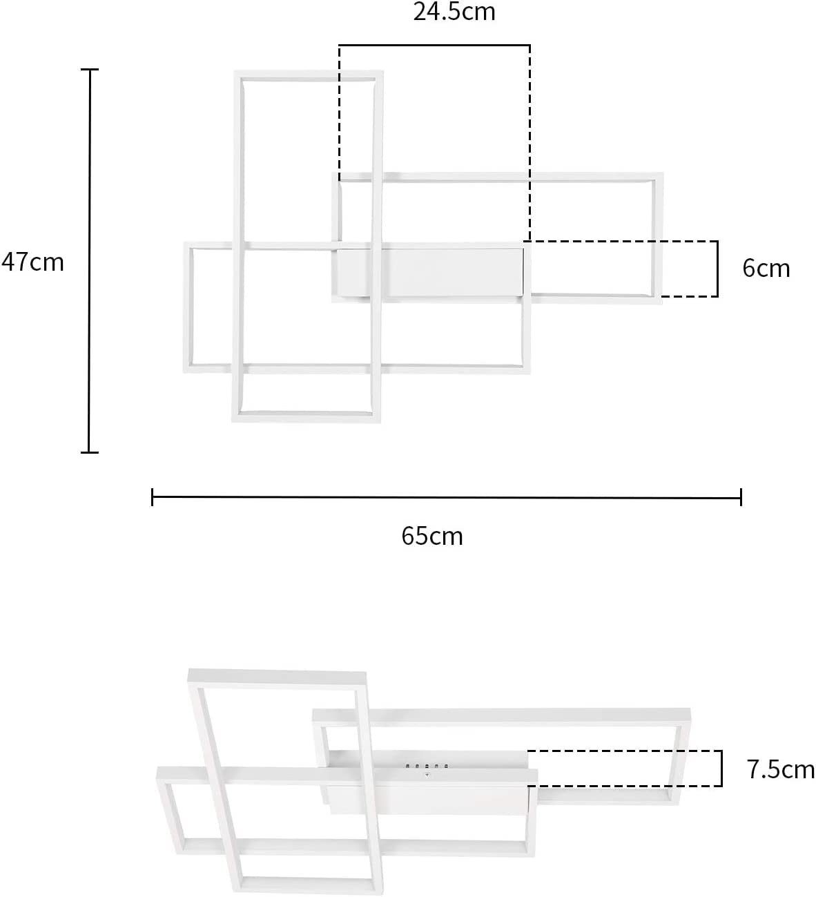 Nettlife LED Deckenleuchte Wohnzimmerlampe mit Fernbedienung Geometrisch, Dimmbar, Warmweiß, Neutralweiß, Kaltweiß, Für Wohnzimmer Schlafzimmer Esszimmer Büro – Bild 5 von 5