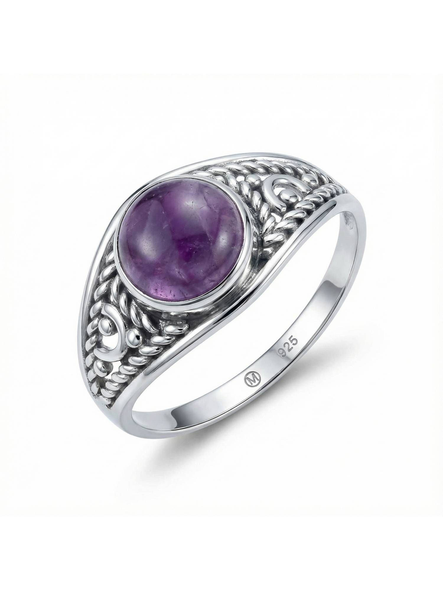 Silberring DAHAB rund aus 925 Silber mit Amethyst