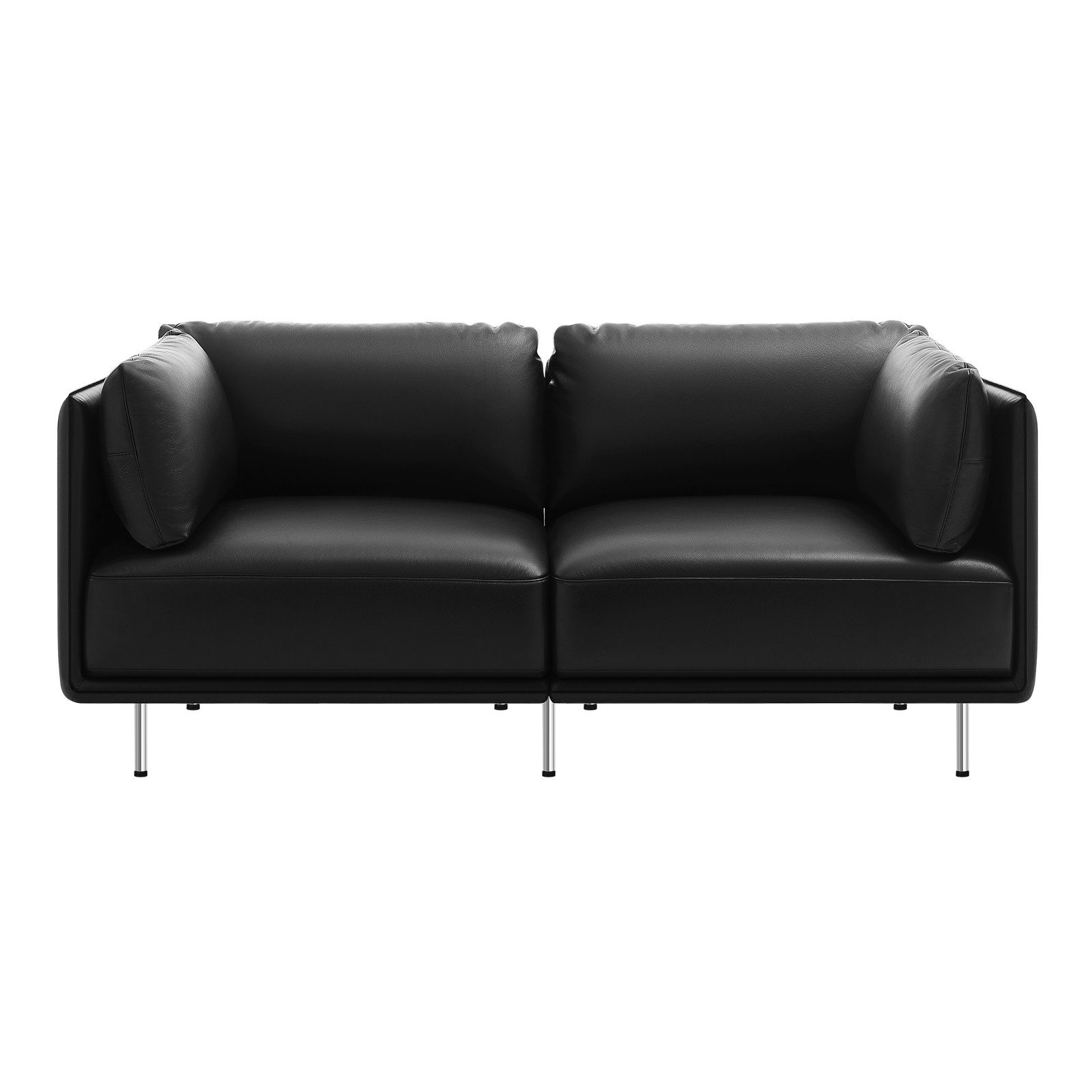 Woltu Sofa, aus Leder, im Bauhaus-Stil, Couch mit 18 cm hohen Füßen