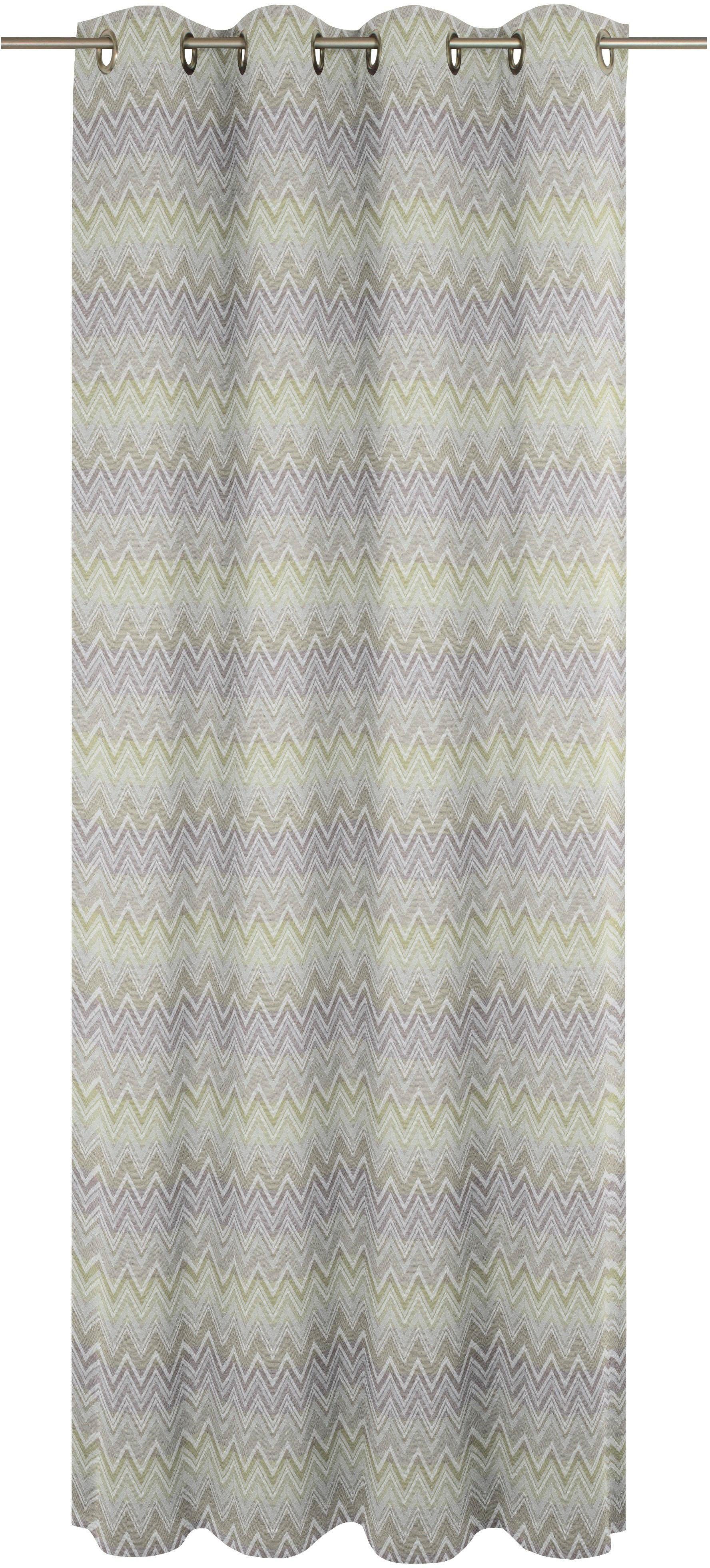 Vorhang Benewitz, Wirth, Ösen (1 blickdicht, lindgrün Jacquard St)