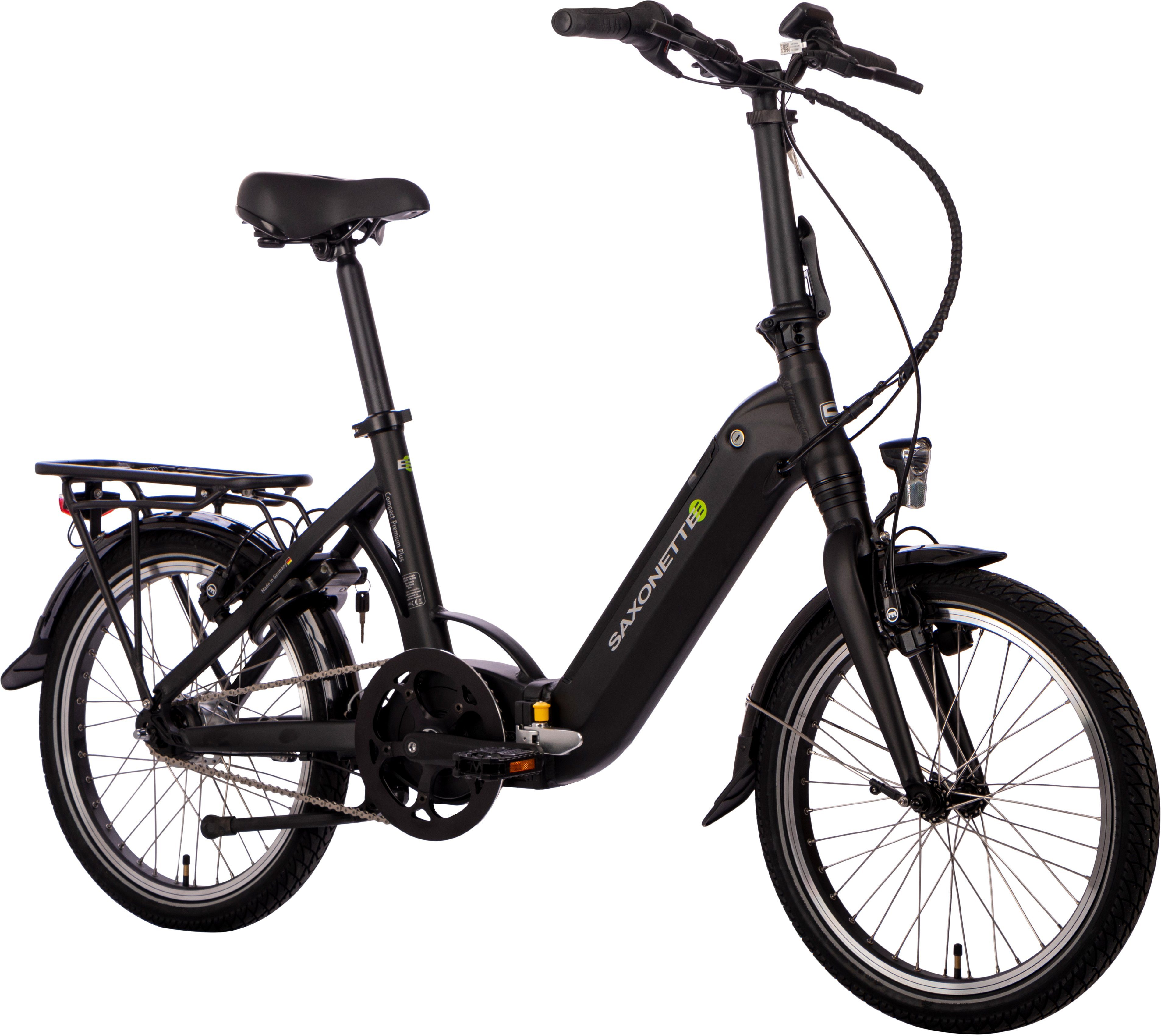 Wh 360 Mittelmotor, Nabenschaltung, Compact Akku, E-Bike Plus, Gang, 7 Premium SAXONETTE (mit Akku-Ladegerät)