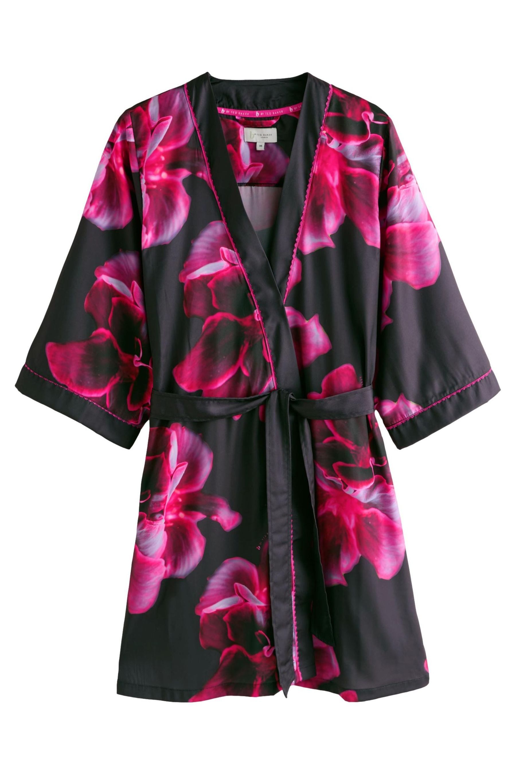 B by Ted Baker Damenbademantel B By Ted Baker geblümter Satin-Morgenmantel, günstig online kaufen