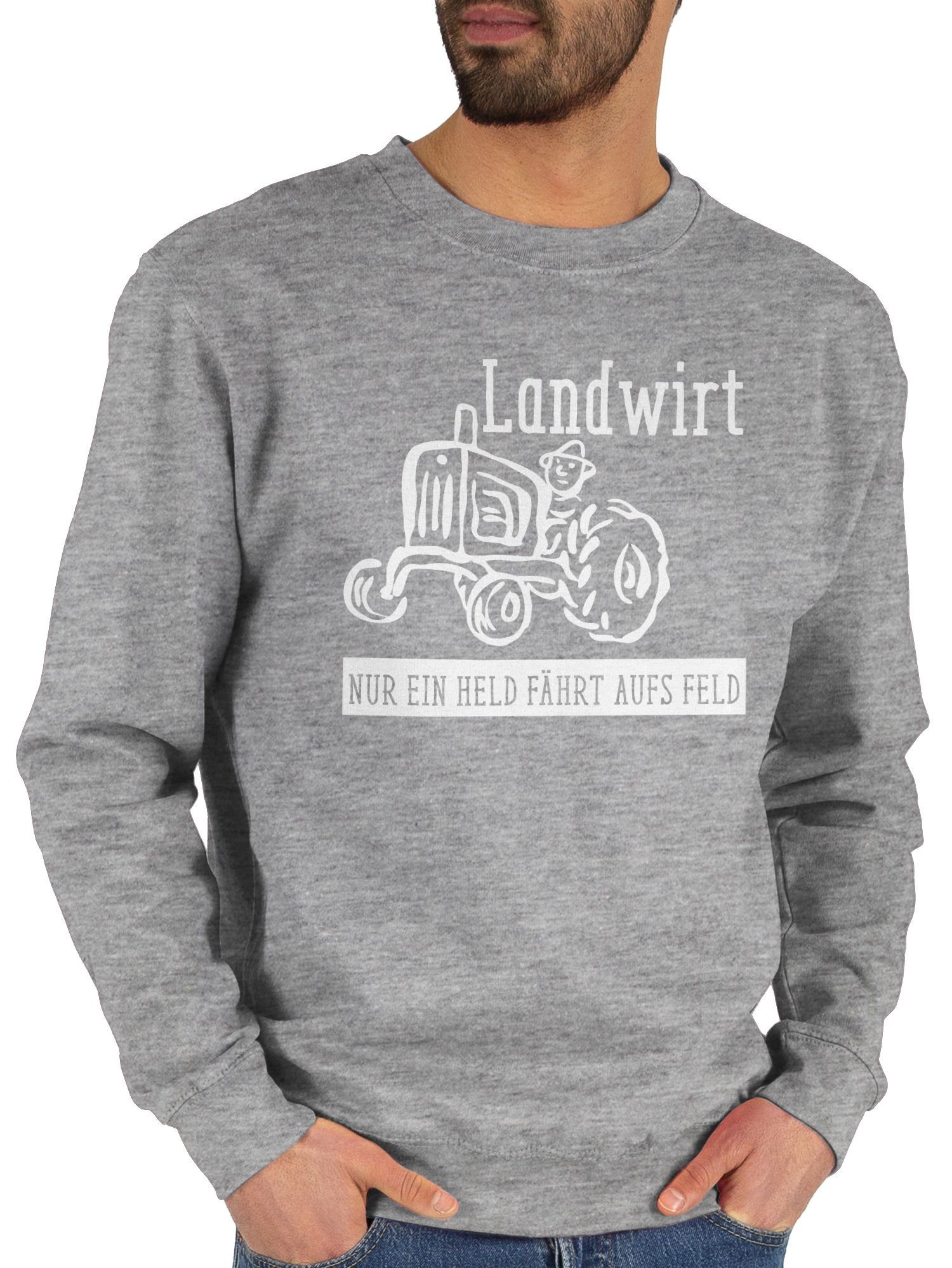 (1-tlg) ein Shirtracer Held Bauer Sweatshirt Nur Geschenk 3 Grau geht meliert aufs Feld Landwirt