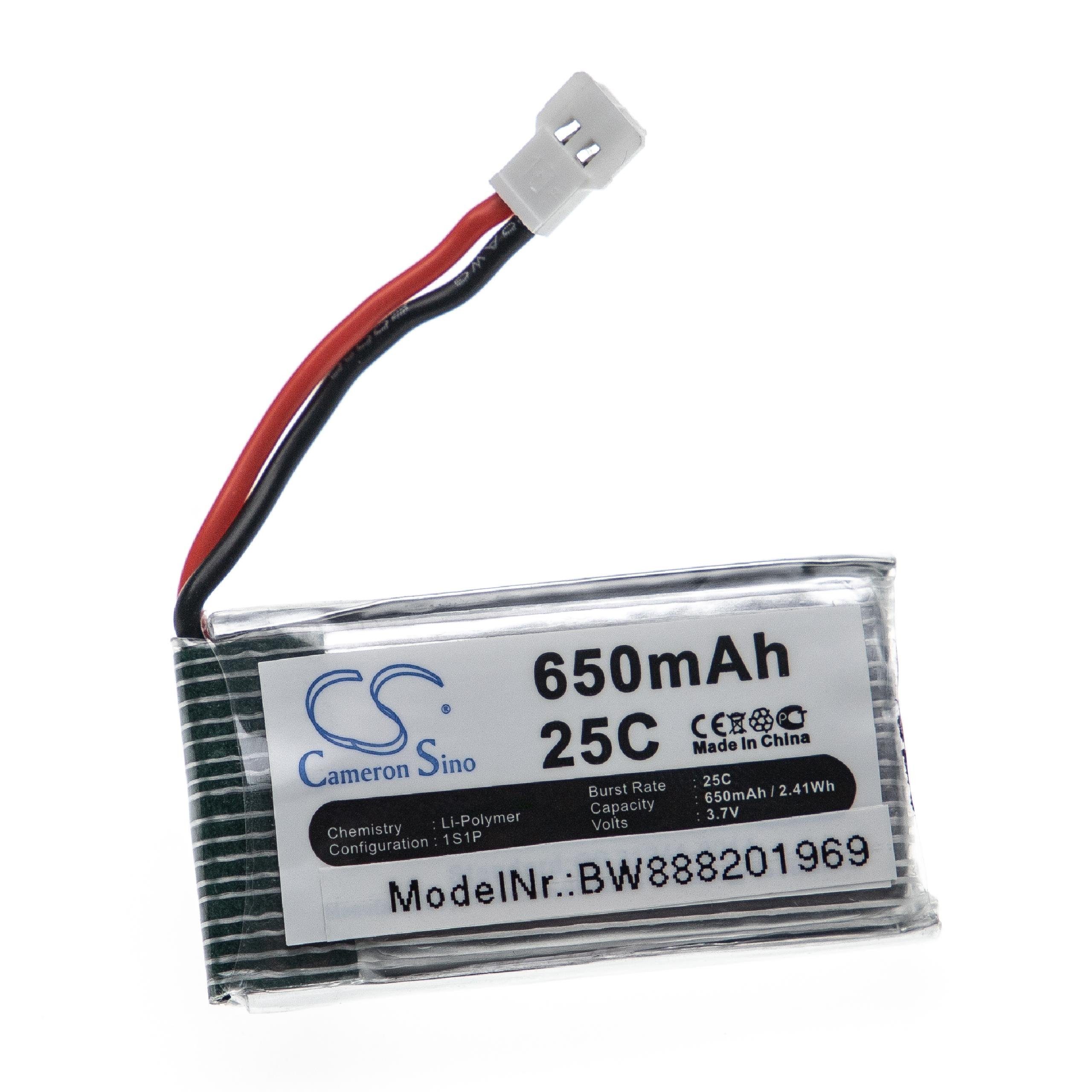 vhbw Akku passend für Hubsan H107, H107C, H107D Mini, H107L, JXD385, X4 Drohnen-Akku Akku Li-Polymer 650 mAh (3,7 V), Leistungsfähiger Austausch-Akku für Drohne, Wiederaufladbar, Jede