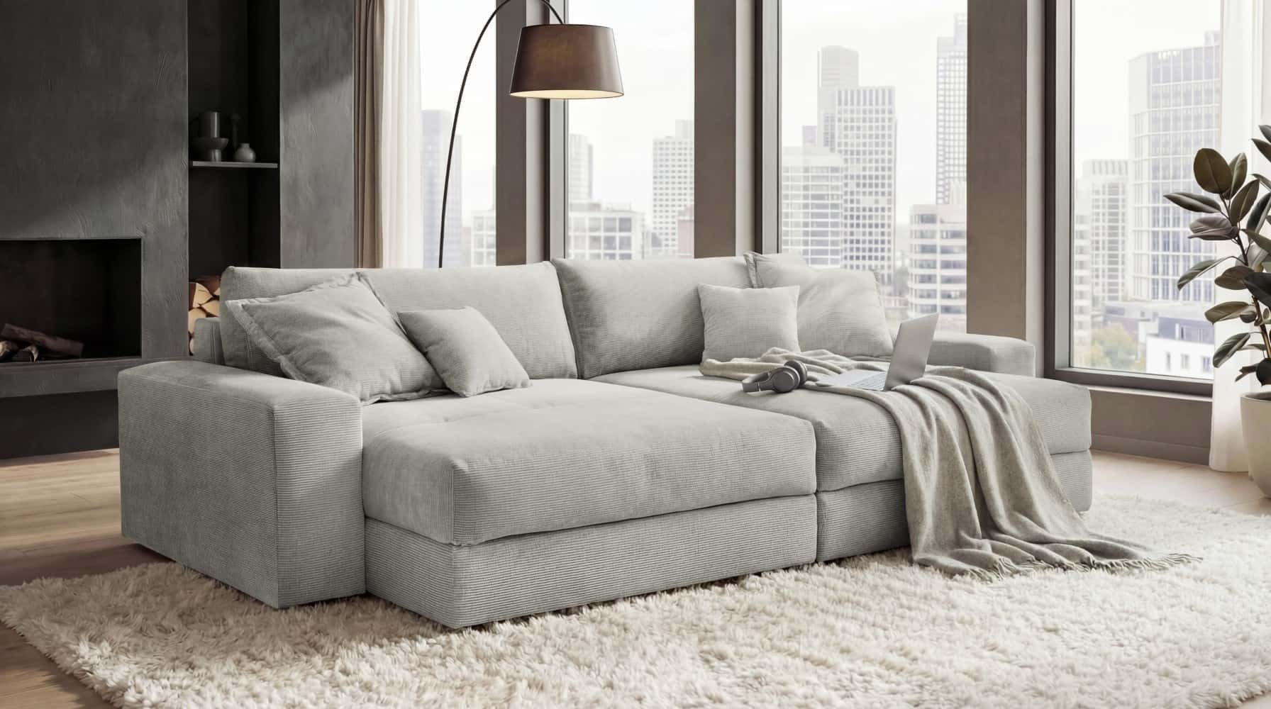 ED EXCITING DESIGN Ecksofa, Lose Rückenkissen