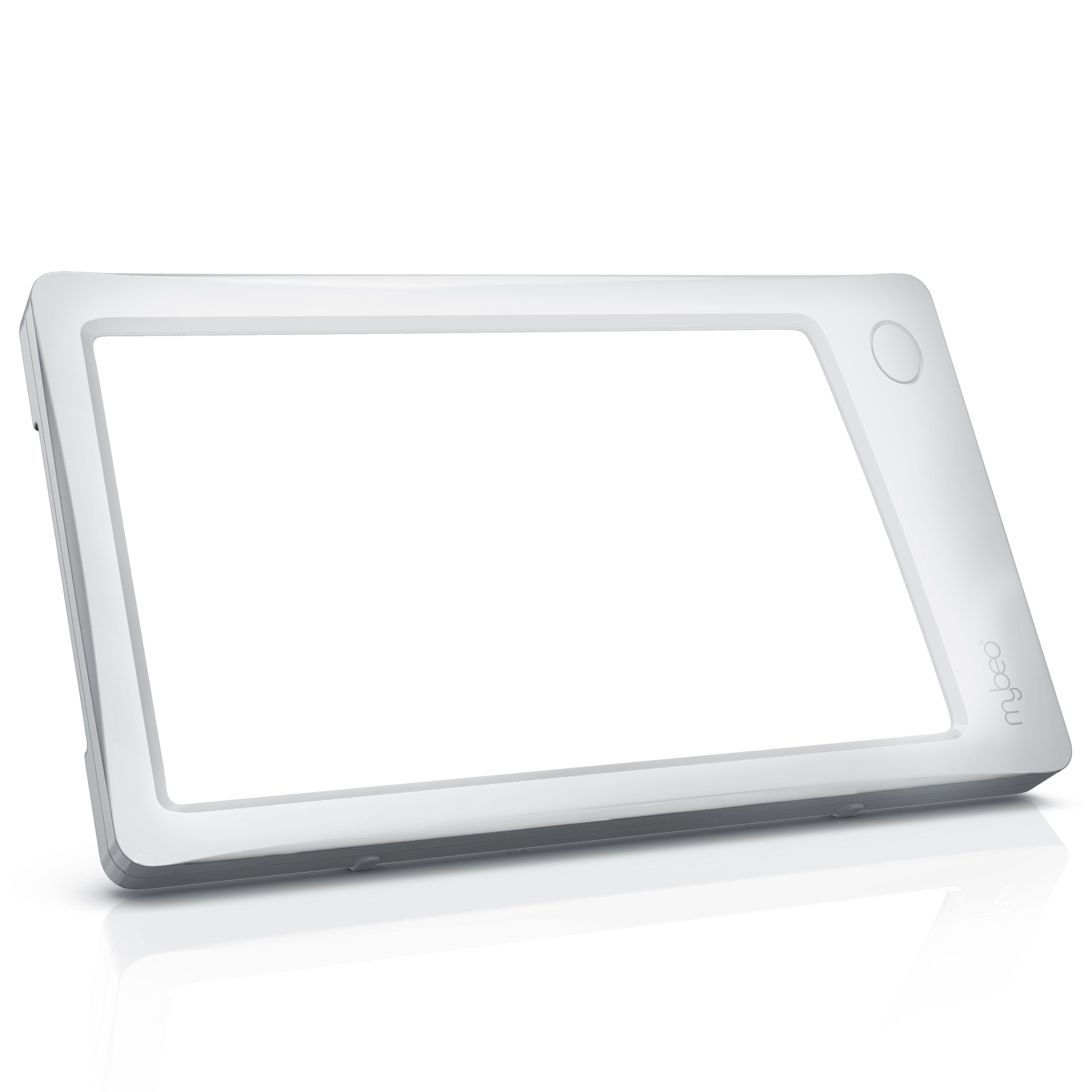 MyBeo Tageslichtlampe LED Tageslichtleuchte, Lichttherapielampe mit Standfuß, Lichtdusche, Dimmfunktion; Timer, LED fest integriert, neutralweiß, simuliert Tageslicht, 3 Helligkeitsstufen, Flackerfrei, Metallständer