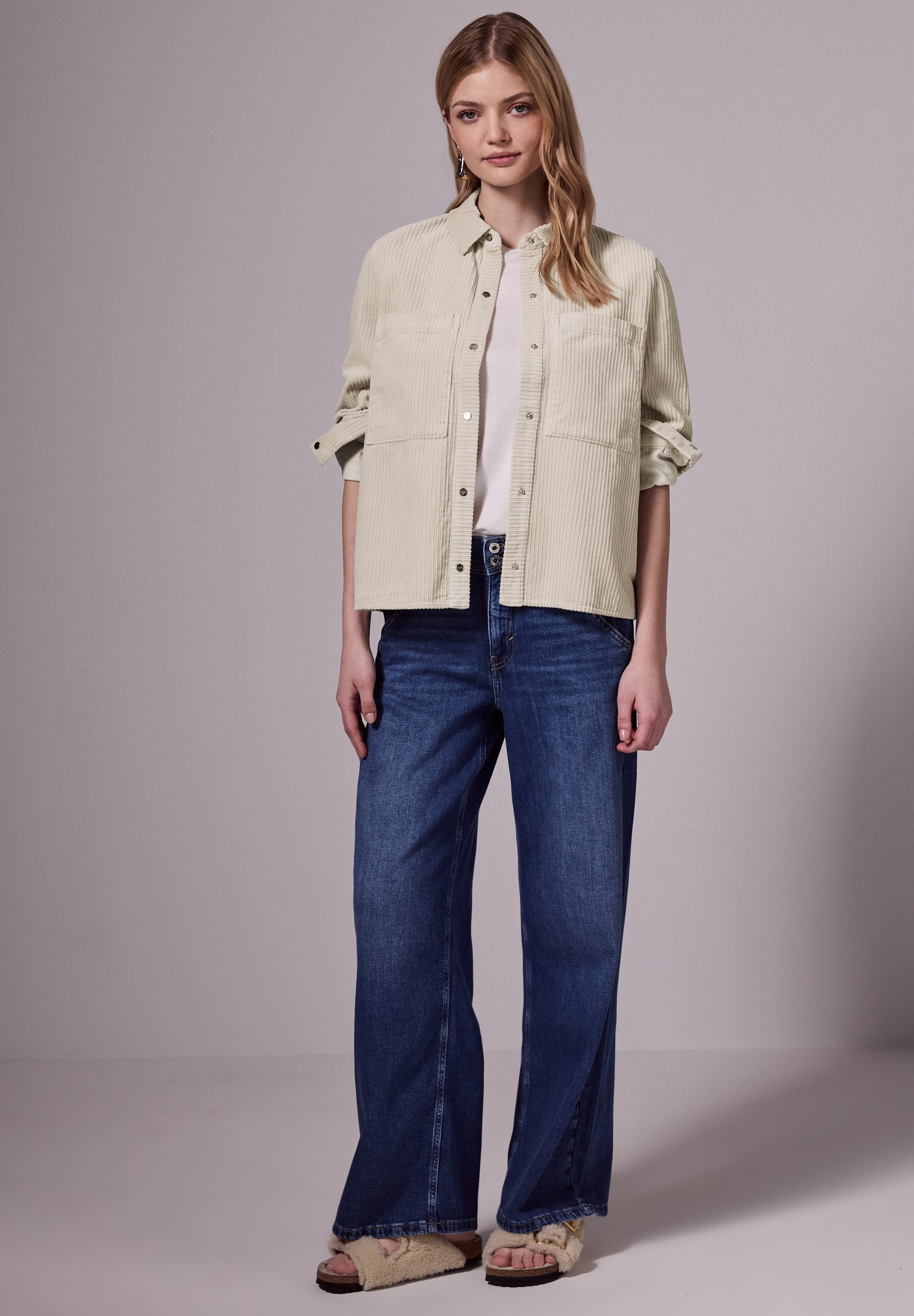 STREET ONE STUDIO Cordjacke mit Knopfleiste