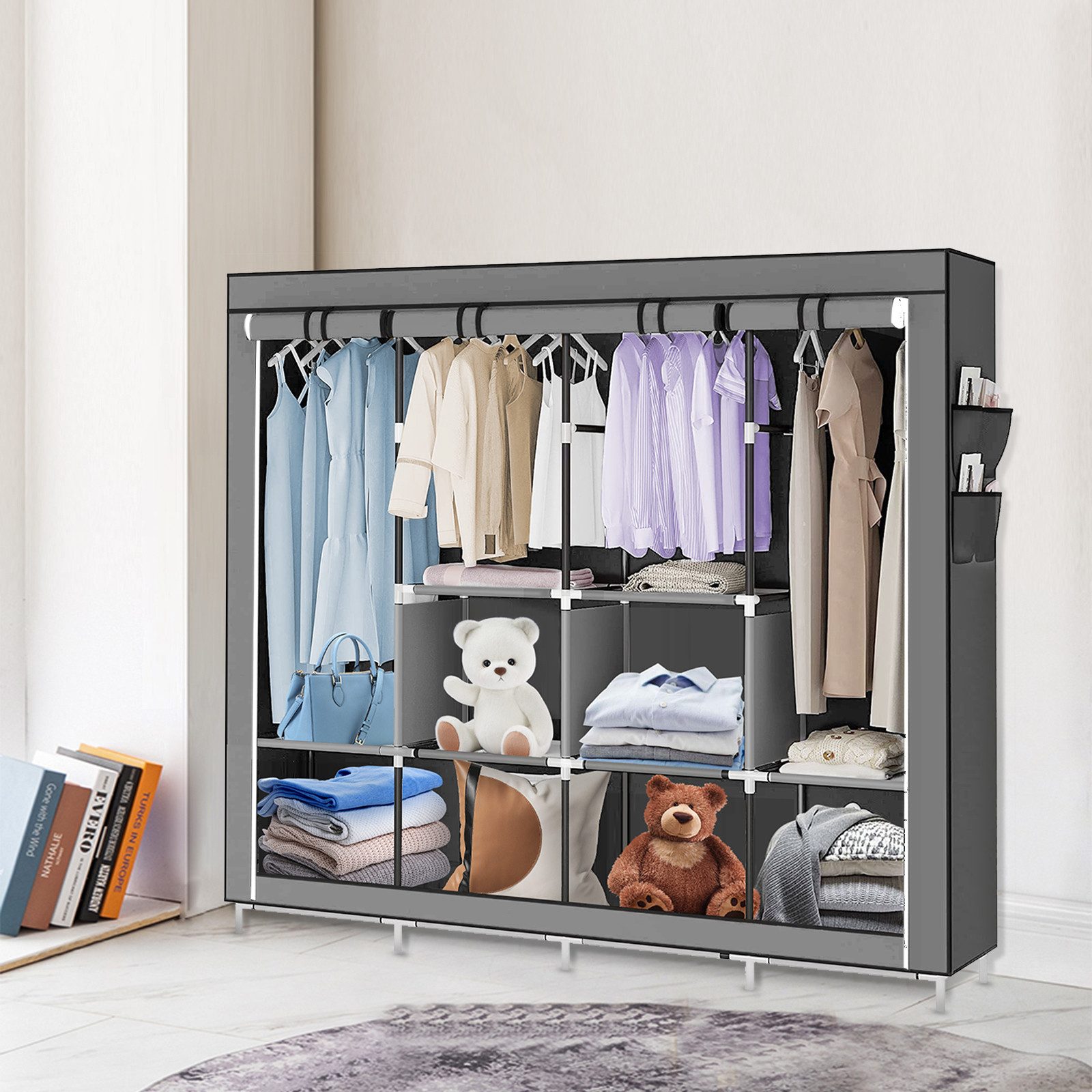 JEOBEST Kleiderschrank Stoffschrank, Kleiderschrank mit Kleiderstange und A günstig online kaufen