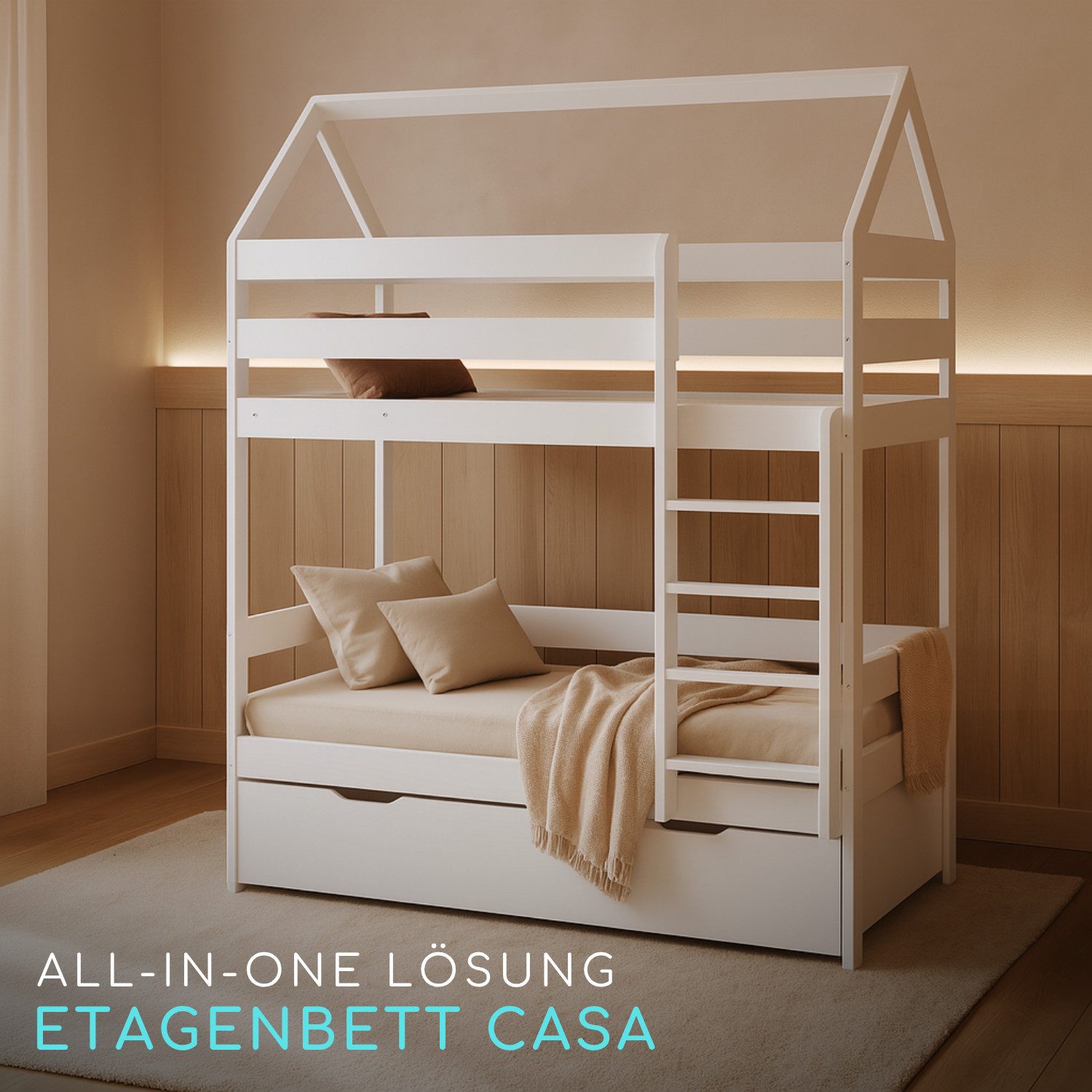 Alavya Home® Etagenbett CASA Hochbett Kinderbett 80x160 cm mit Lattenrost u günstig online kaufen