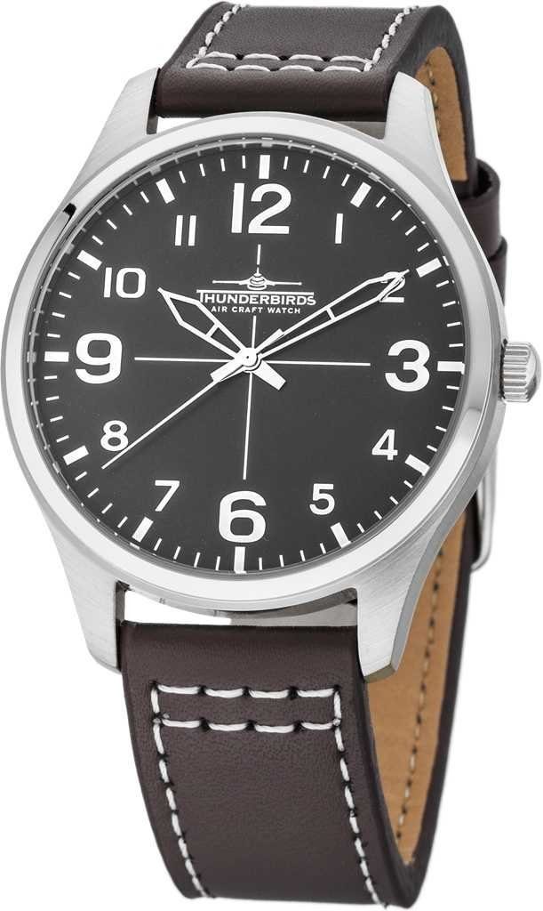 Quarzuhr TB5000-17, Herren-Fliegeruhr mit 40 mm satiniertem Edelstahlgehäuse