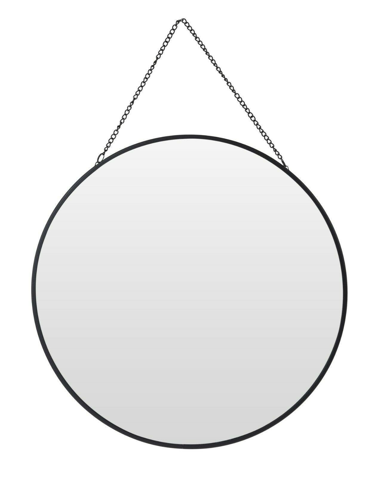 Wandspiegel Spiegel rund Metall schwarz Glas Schminkspiegel Dekospiegel