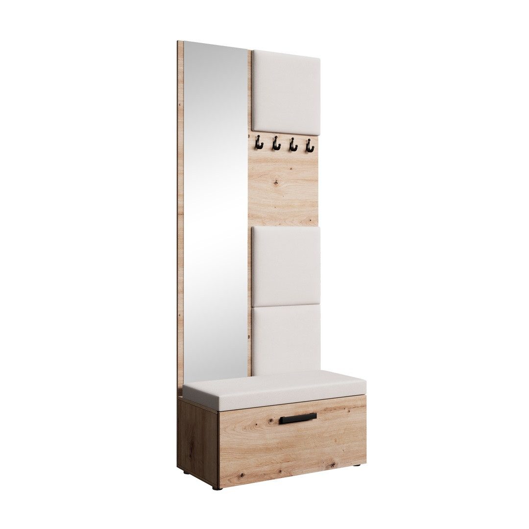 Beautysofa Garderobenschrank MARGARET III mit gepolsterten günstig online kaufen
