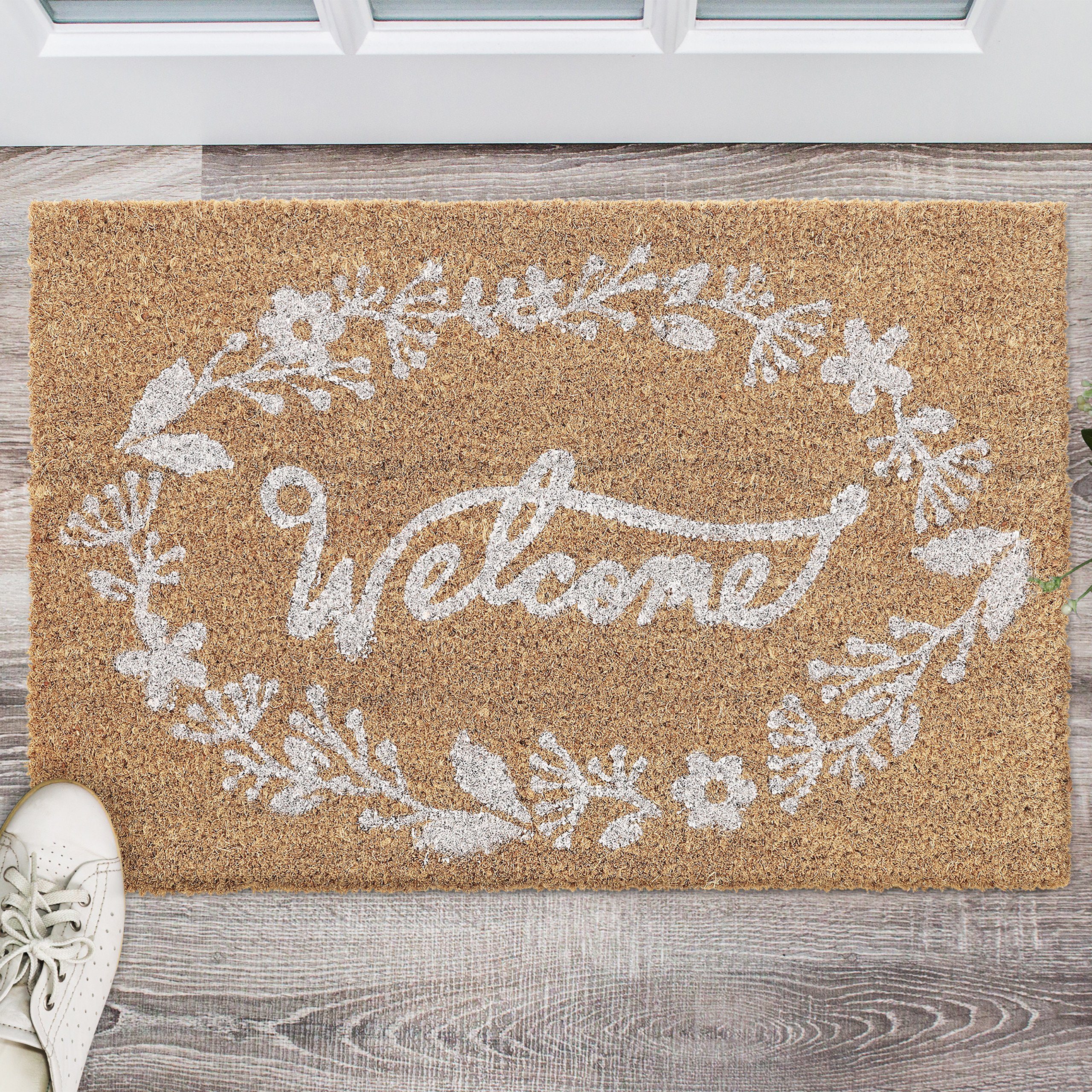 relaxdays Fußmatte Kokos Fußmatte "Welcome", Höhe: 15 mm günstig online kaufen