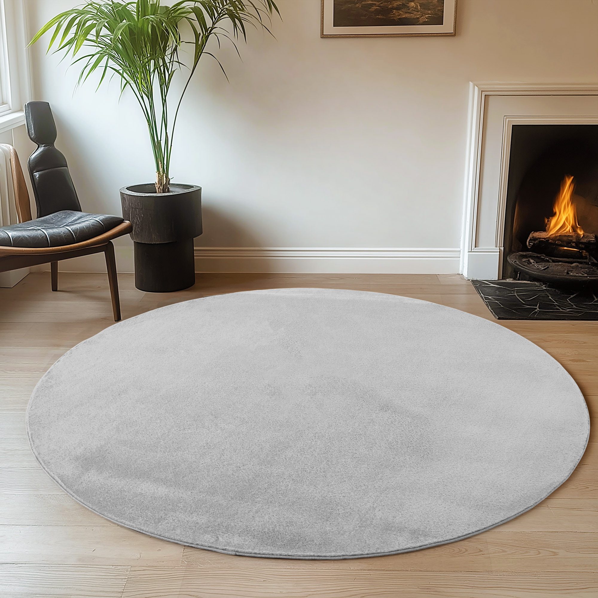 Ayyildiz Teppiche Teppich JOY 1400, auch als Läufer und in Rund erhältlich, rund, Höhe: 11 mm, besonders weich, uni Kurzflor, Wohnzimmer, Kinderzimmer