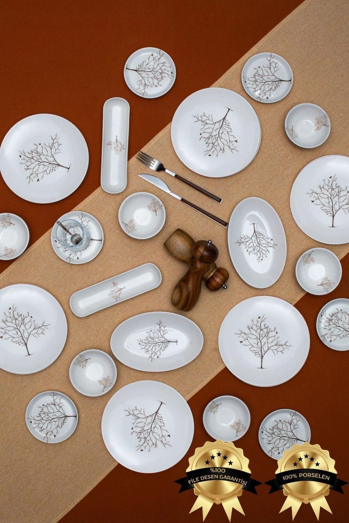 HEDA PORSELEN Frühstücks-Set 16-teiliges Frühstücksset aus Porzellan für 6 Personen