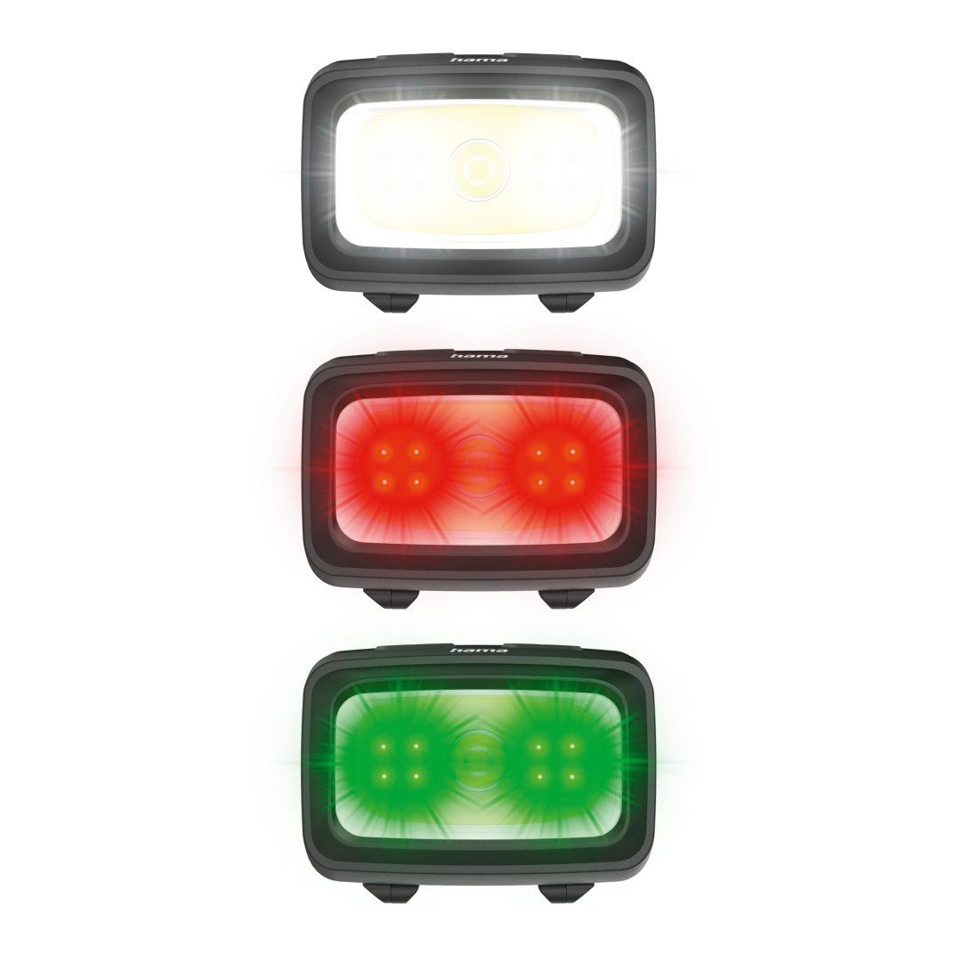 Hama LED Stirnlampe LED Stirnlampe mit Rücklicht SOS-Pfeife und Spritzwasserschutz, 7 Lichtmodi, IP44, COB LED, Rücklicht