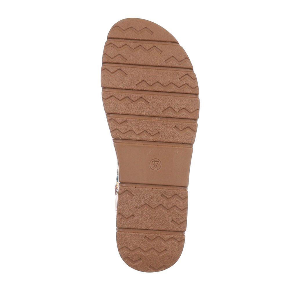 Ital-Design Damen Freizeit Riemchensandalette (86345156) Flach Riemchensandalen in Beige