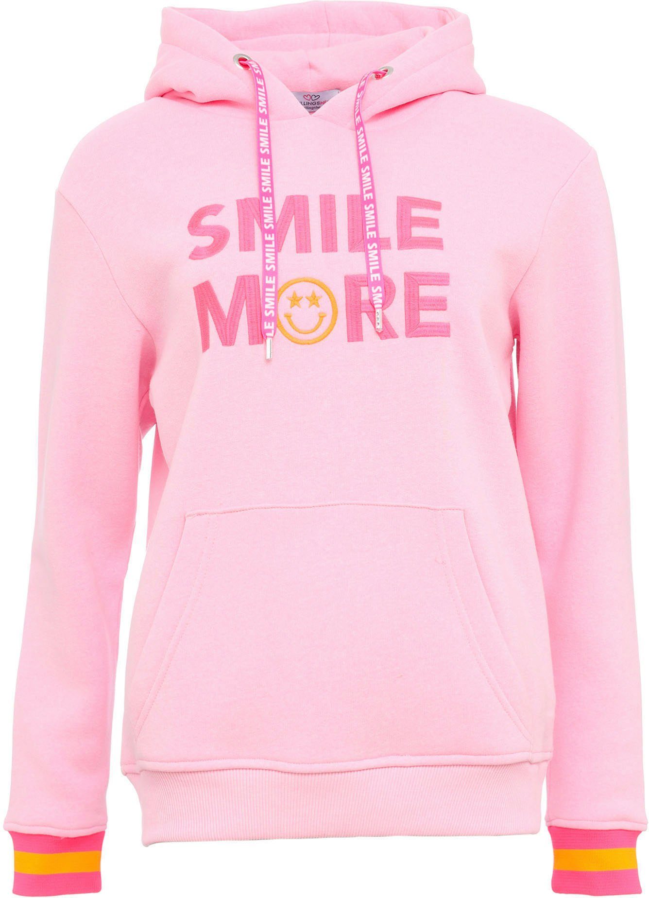 Zwillingsherz Hoodie "Smile More" Neonbündchen, Kapuze, günstig online kaufen