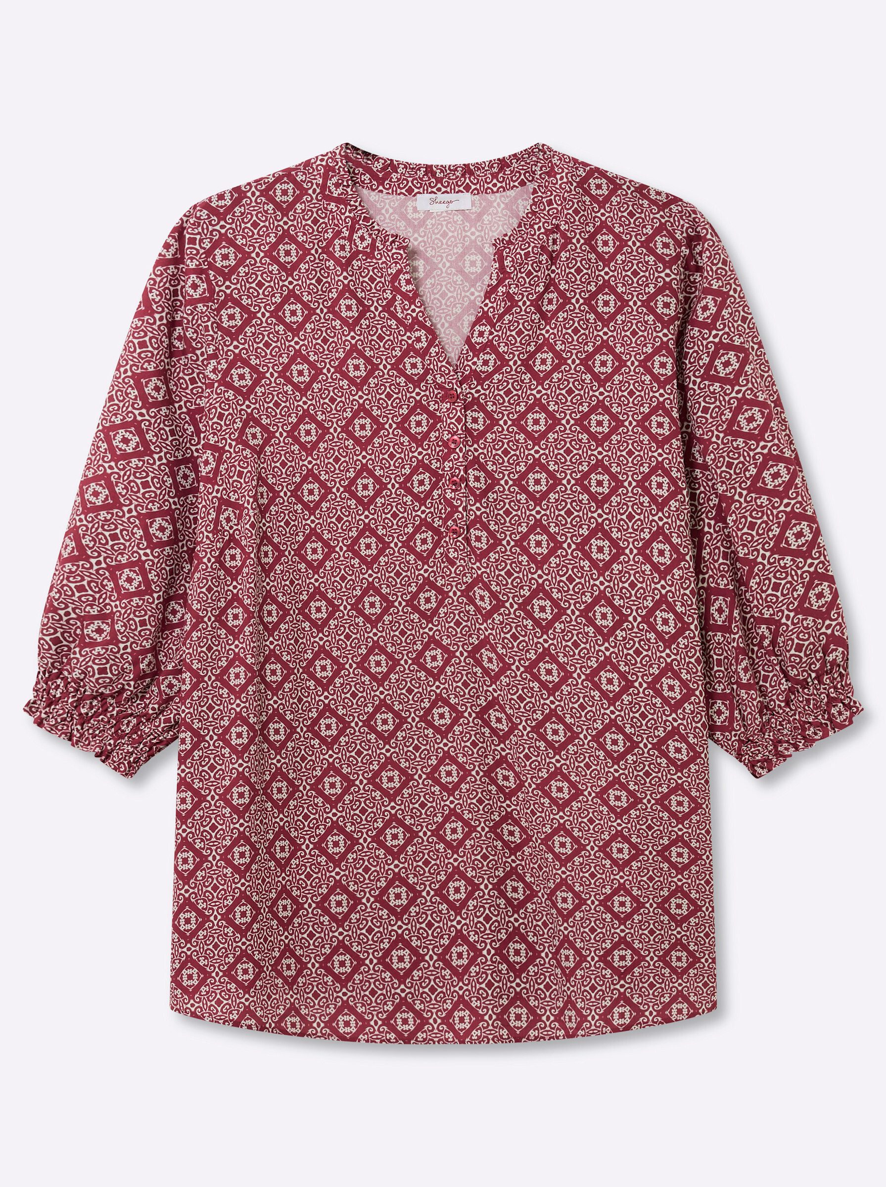 Sheego Klassische Bluse Tunika 3/4-Arm