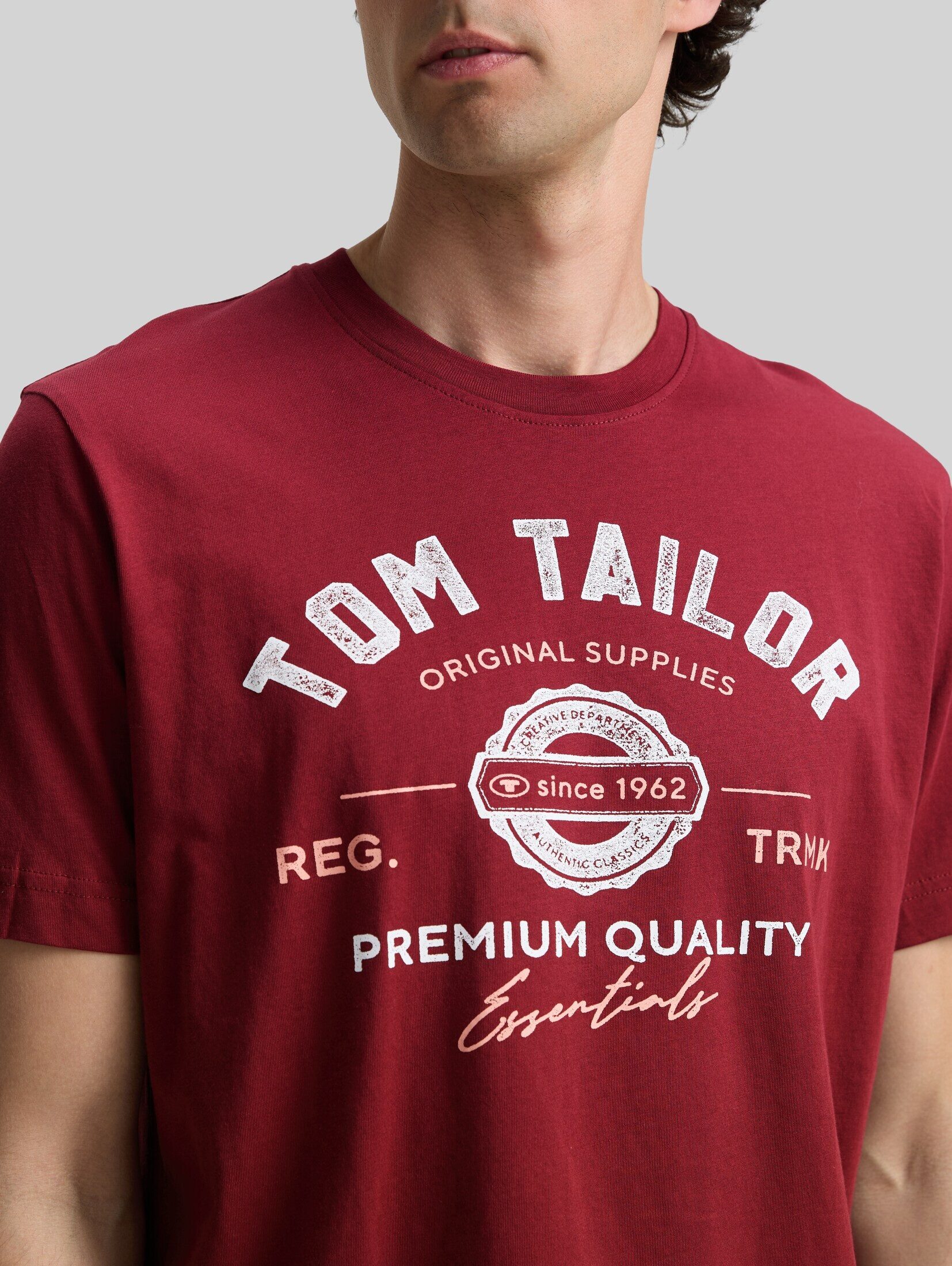 TOM TAILOR T-Shirt T-Shirt (im Einserpack) T-Shirt mit Logo-Print