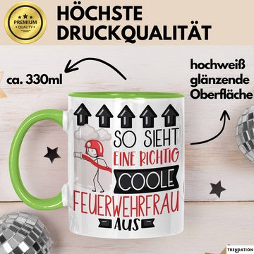 Trendation Tasse Feuerwehrfrau Geschenk Tasse Geschenkidee für Feuerwehrfrau Geburtstag