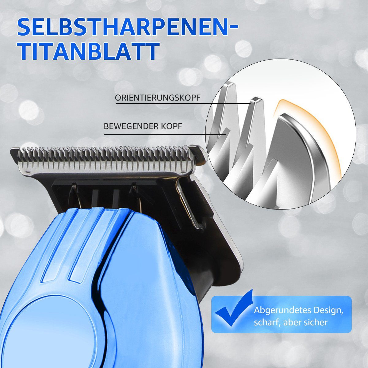 LifeImpree Bartschneider, Haarschneidemaschine Hair für Herren 1200mAh-Akku Profi, clipper