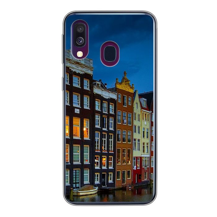 MuchoWow Handyhülle Amsterdam - Wasser - Farbenfroh Handyhülle Samsung Galaxy A40 Smartphone-Bumper Print Handy