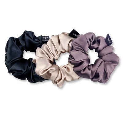 AILORIA Haargummi DOUX set 3 scrunchies m aus seide, Luxuriöses Set aus drei Haargummis