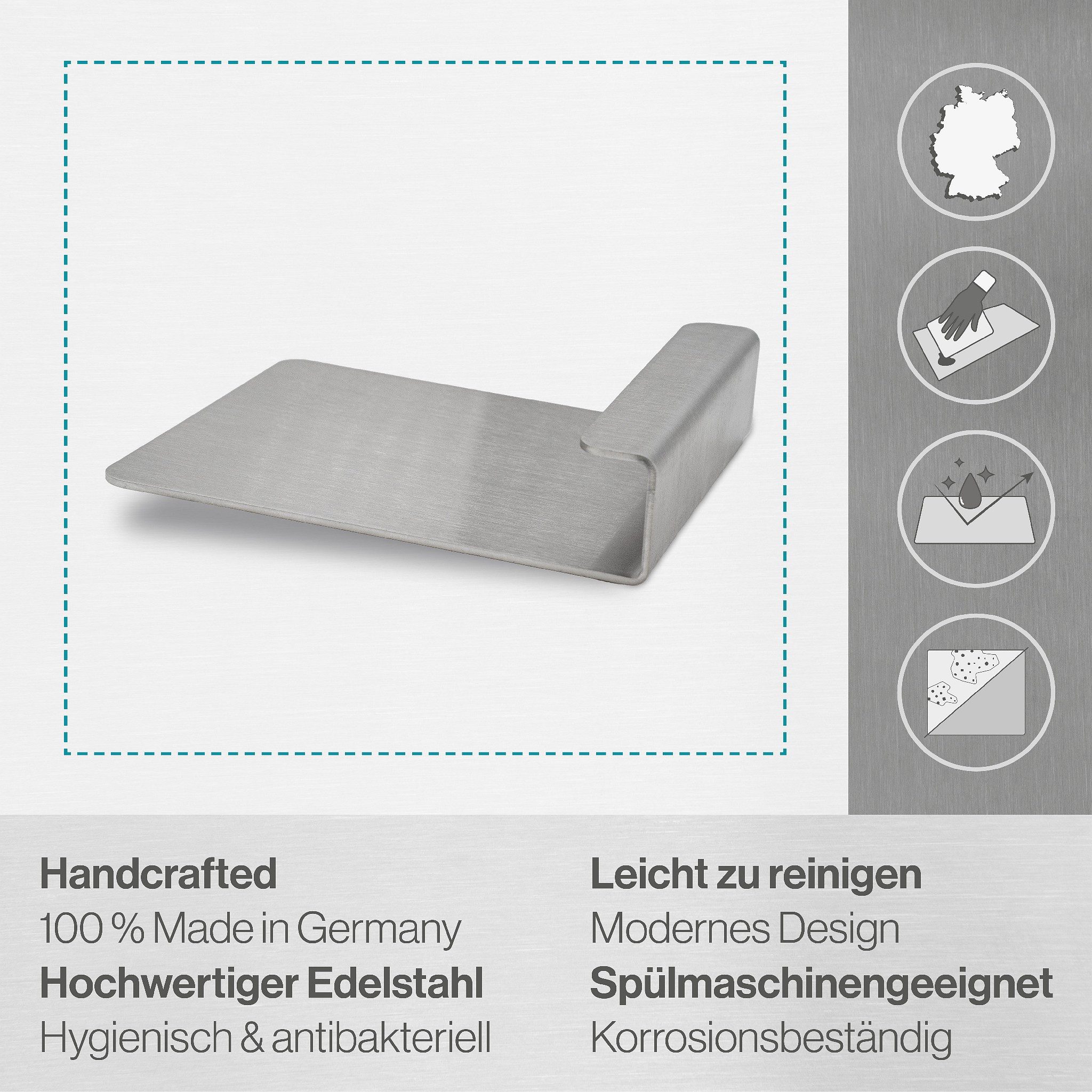 Feuerfest 123 GmbH Teigschaber Teigspachtel aus Edelstahl, Spülmaschinengeeignet - Teigportionierer mit Anti-Haftung
