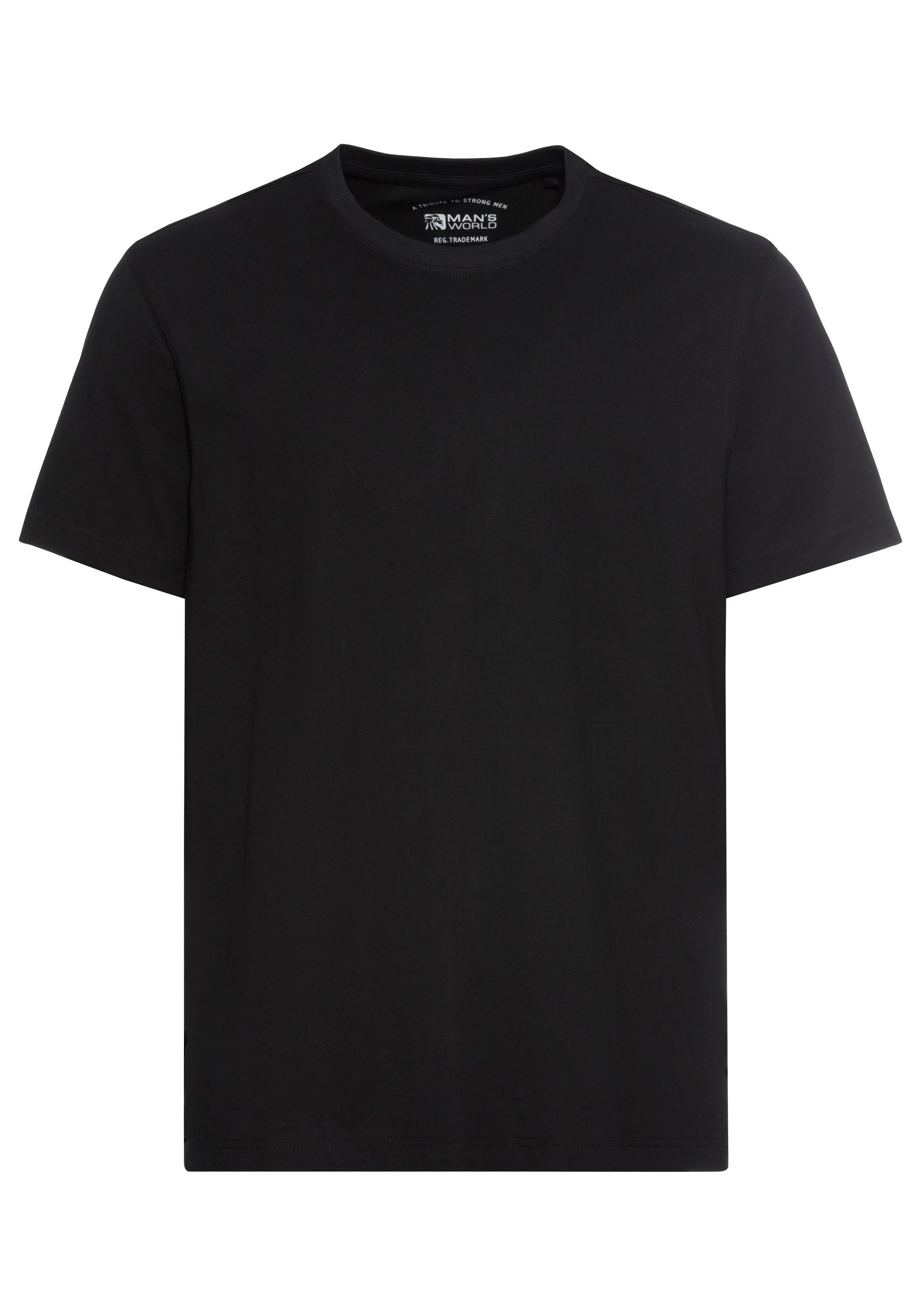 Man's World Rundhalsshirt (Packung, 6-tlg., 6-er Pack) Kurzarm, unifarben, Rundhals, aus Baumwolle