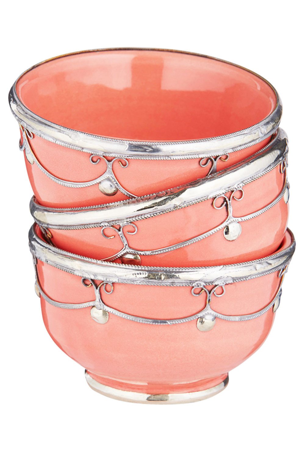 Marrakesch Orient & Mediterran Interior Dipschale Orientalische Keramik Fingerfood Schale Miranda Rosa 3er Set, (3er Set, 3-tlg), Handarbeit