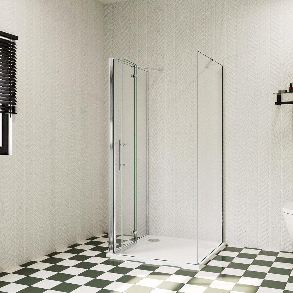 duschspa Komplettdusche U-Form Duschkabine Falttür Duschtür Scharniertür ESG NANO Glas, BxT: 70x70 cm, Einscheibensicherheitsglas, Sicherheitsglas, Set, ebenerd – Bild 3 von 5