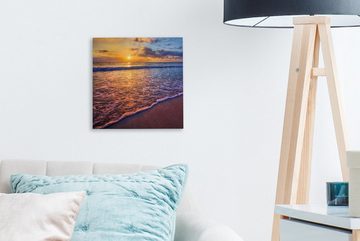 OneMillionCanvasses® Leinwandbild Meer - Strand - Sonnenuntergang - Wolken - Horizont, (1 St), Leinwand Bilder für Wohnzimmer Schlafzimmer