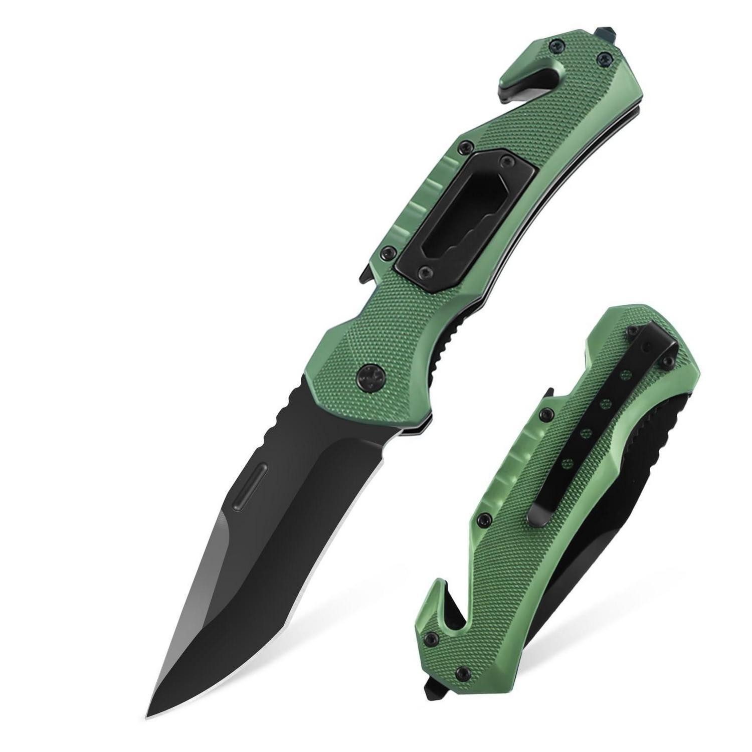 LuxusKollektion Taschenmesser Klappmesser Outdoor Aluminium Grün 5-in-1, (1 St)