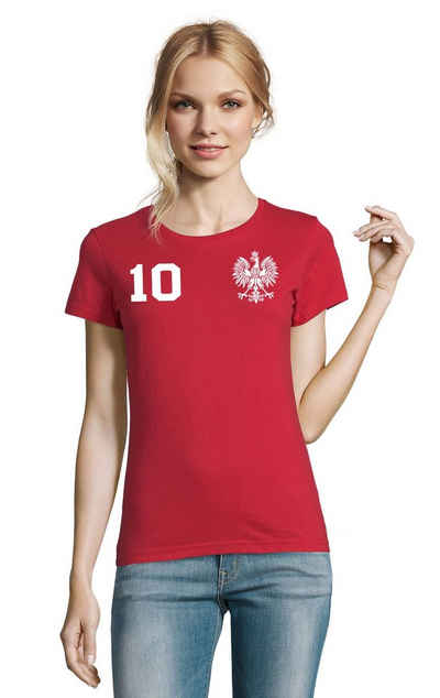 Blondie & Brownie T-Shirt Damen Polen Polska Sport Trikot Fußball Weltmeister Meister WM EM