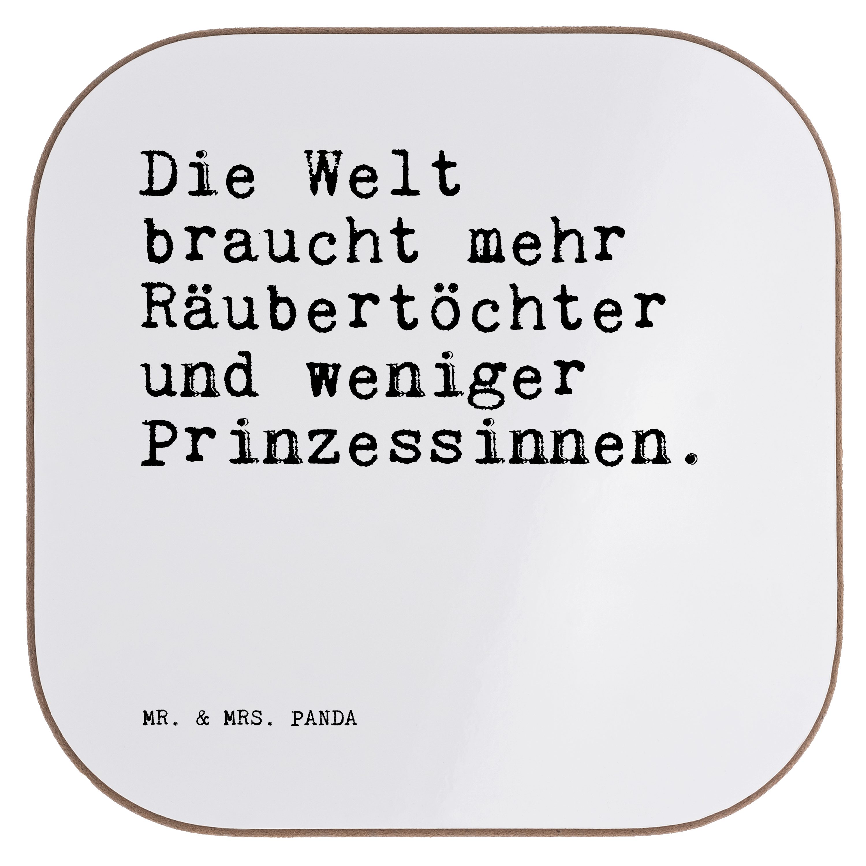 Mr. & Mrs. Panda Weiß - Getränkeuntersetzer Die Wei, - Welt Geschenk, braucht mehr... 1-tlg. Spruch Prinz, Sprüche