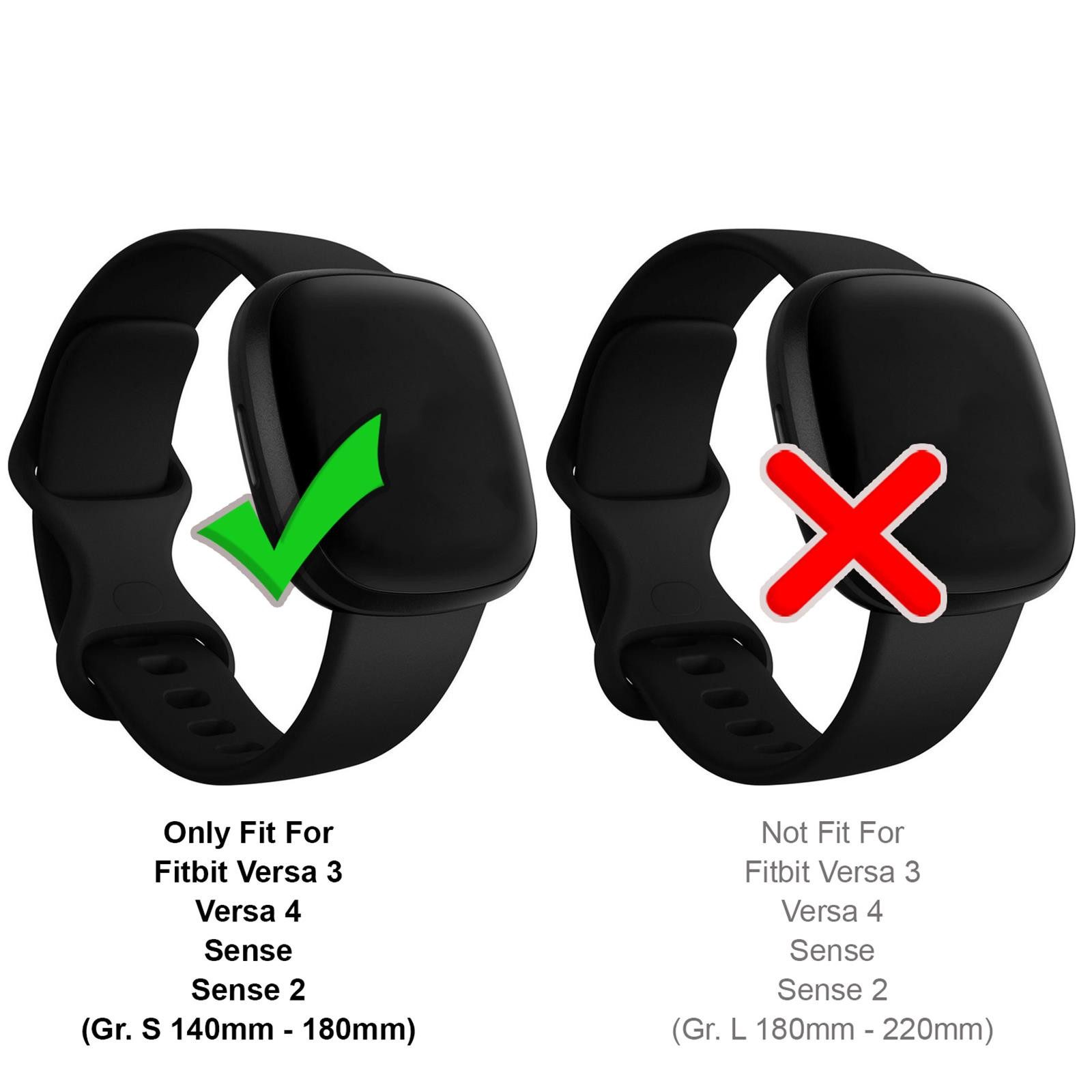 CoolGadget Smartwatch-Armband Fitnessarmband aus TPU / Silikon, für Fitbit Versa 3 / 4 Sport Uhrenarmband Fitness Band Unisex Größe S