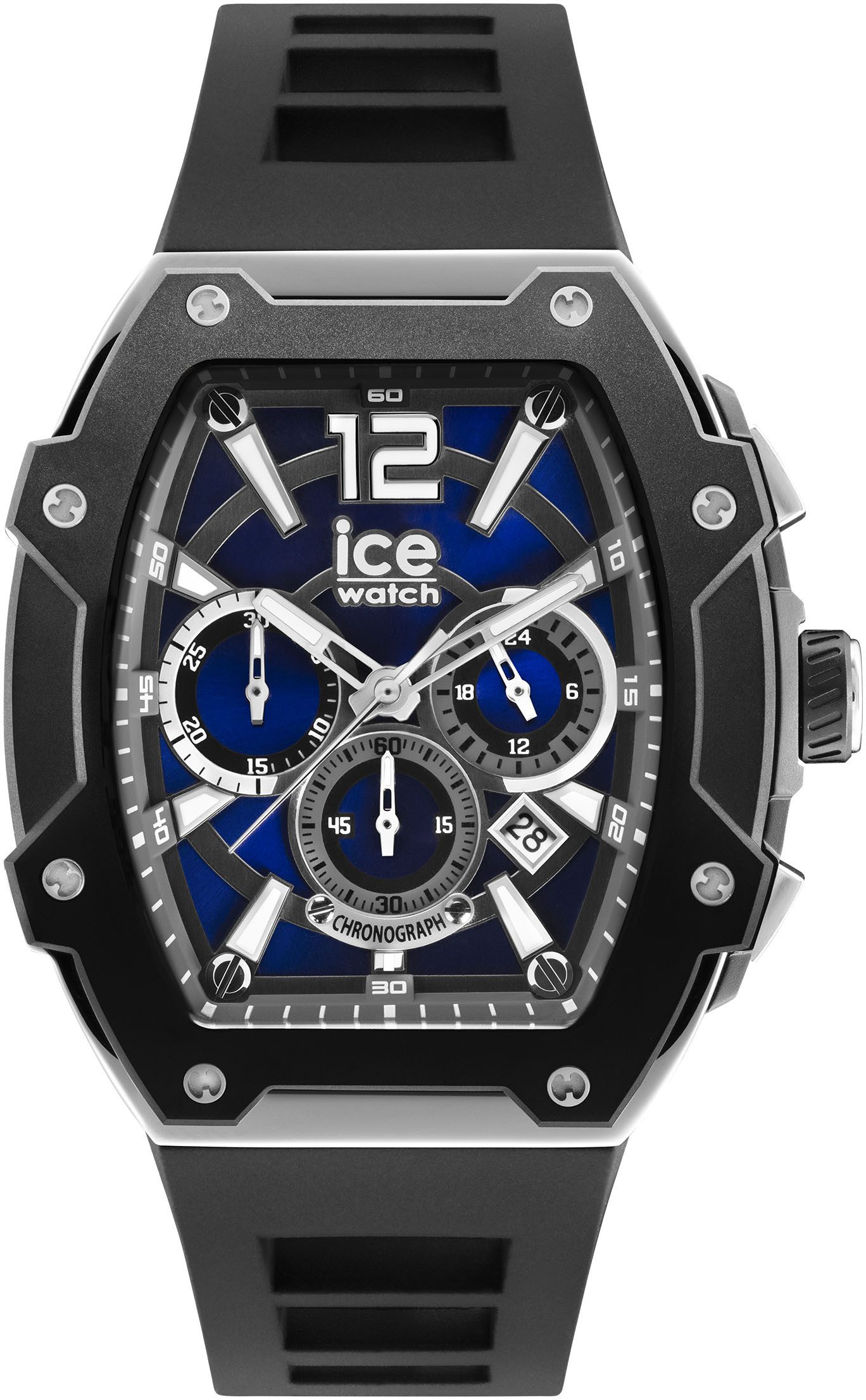 ice-watch Chronograph ICE boliday - Steel - Large - CH 024364, Armbanduhr, Quarzuhr, Herrenuhr, Silikonarmband, Stoppfunktion