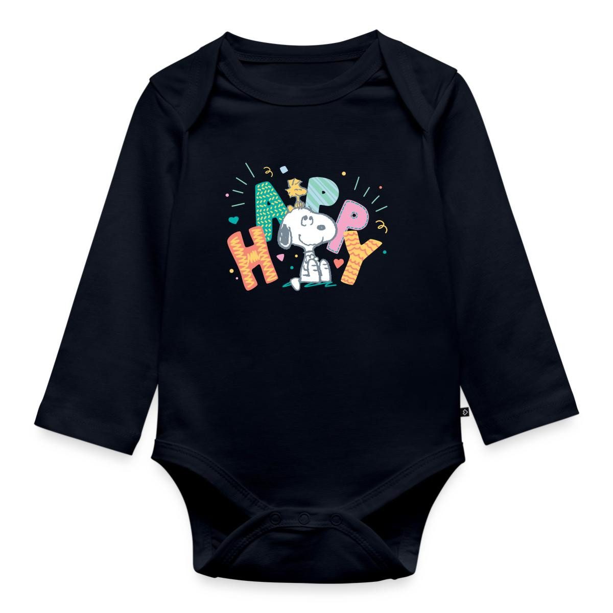 Langarmbody Peanuts Snoopy Happy Glücklich Tages Baby Body Langarm