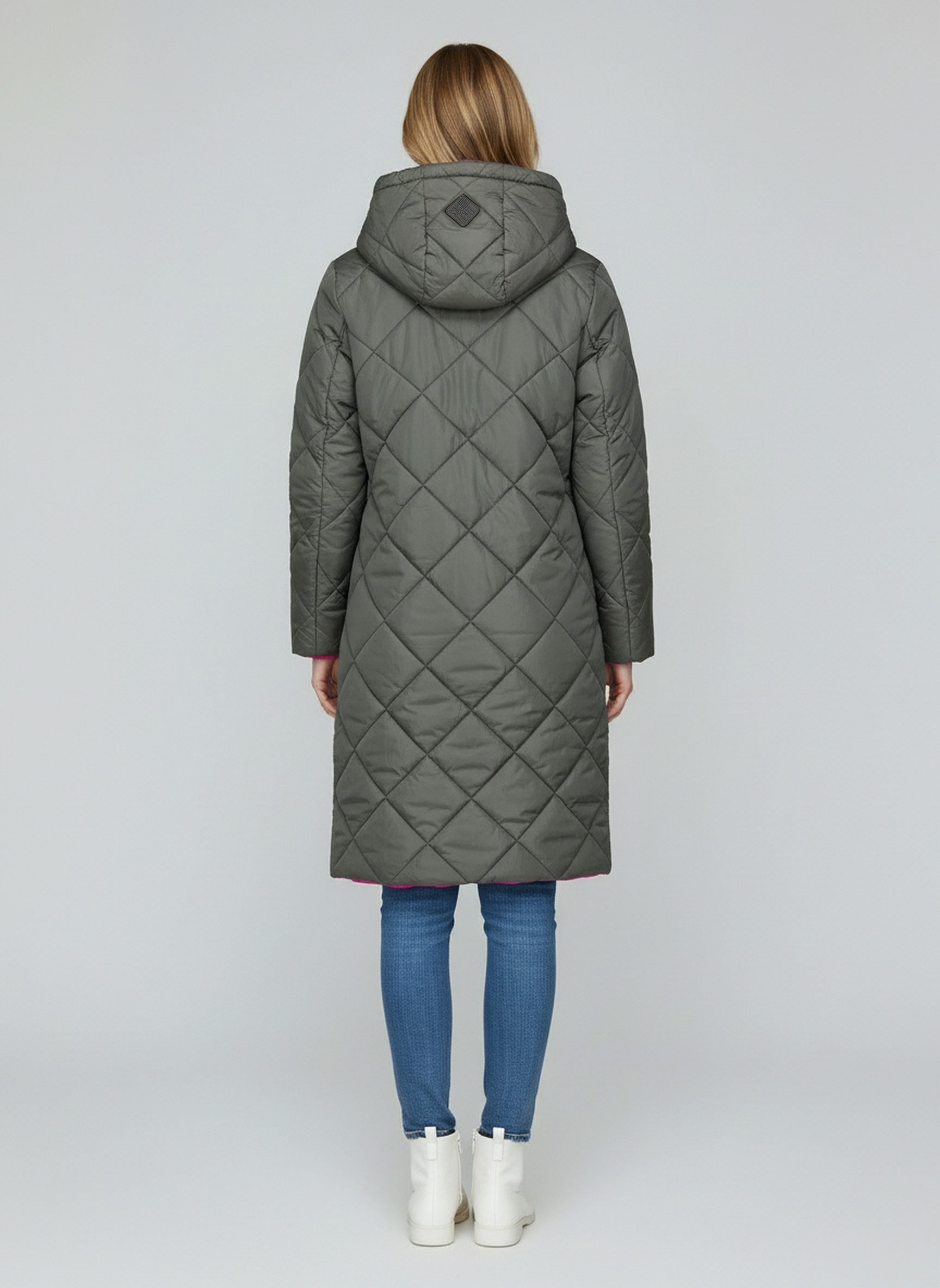 SUBLEVEL Steppjacke Damen Mantel mit Kapuze lange Winter Jacke Parka Stehkragen, Kapuze, flauschig, kuschelig, warm, Outdoor, Mantel – Bild 3 von 5