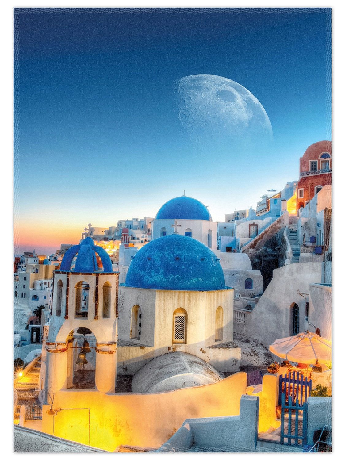 Wallario Teppich Urlaub auf Santorini, rechteckig, rutschfest