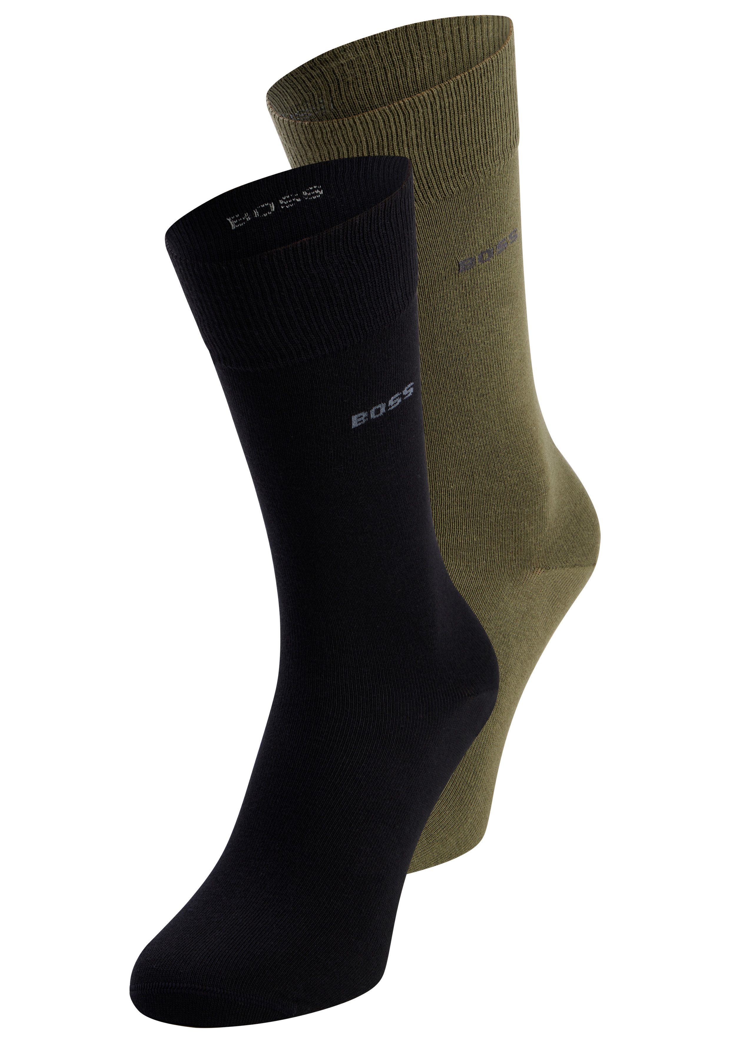 BOSS Businesssocken 2P RS Uni CC (Packung, 2-Paar, 2er) mit Markenlogo