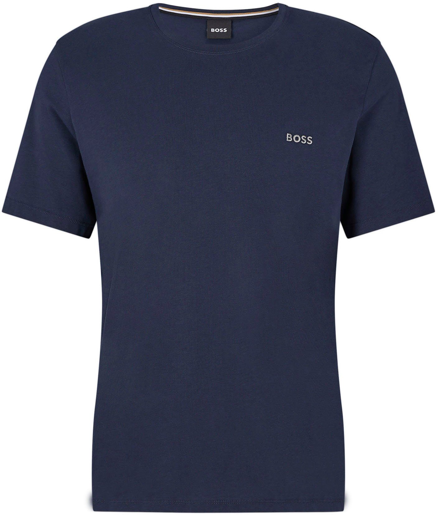 BOSS mit Brustlogo navy T-Shirt