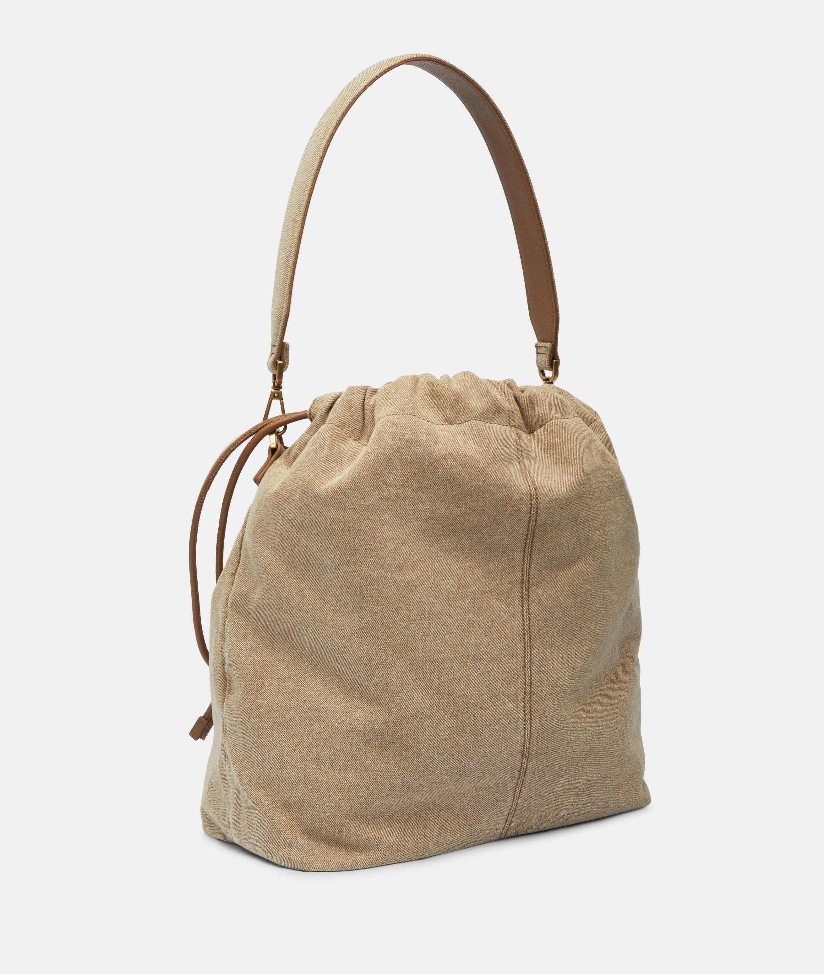 Liebeskind Berlin Schultertasche Denim Lya II Hobo M, Geräumige Beuteltasche aus Denim