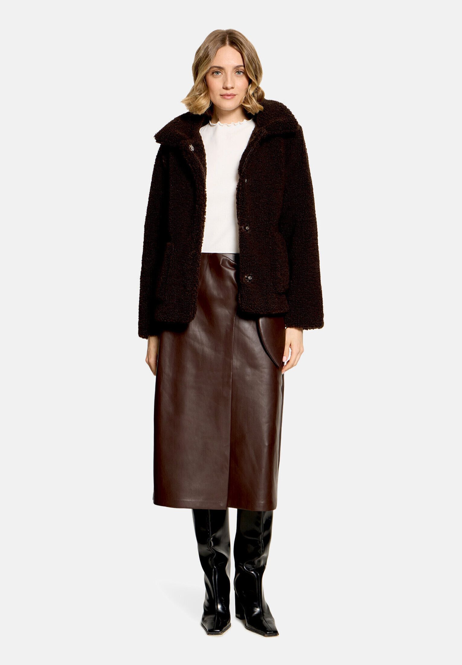 Cartoon Plüschjacke Damen mit Kragen