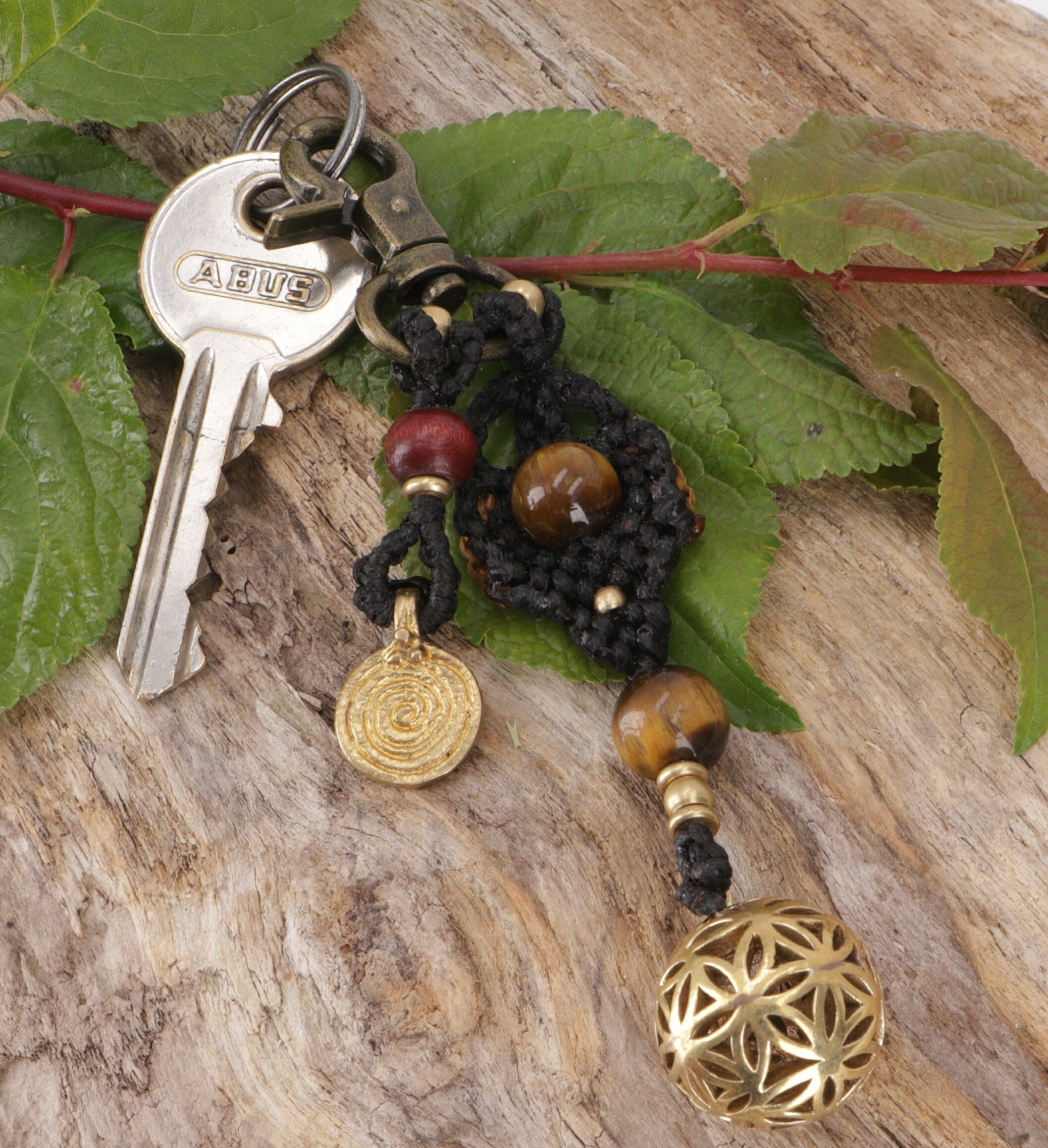 Guru-Shop Schlüsselanhänger Makramee Schlüsselanhänger, Boho..