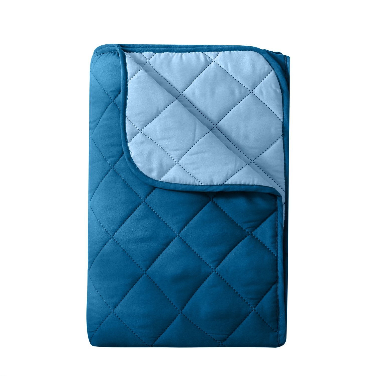 wometo Microfaserbettdecke Sommer Steppbett "Camping" blau 135x200, Füllung günstig online kaufen